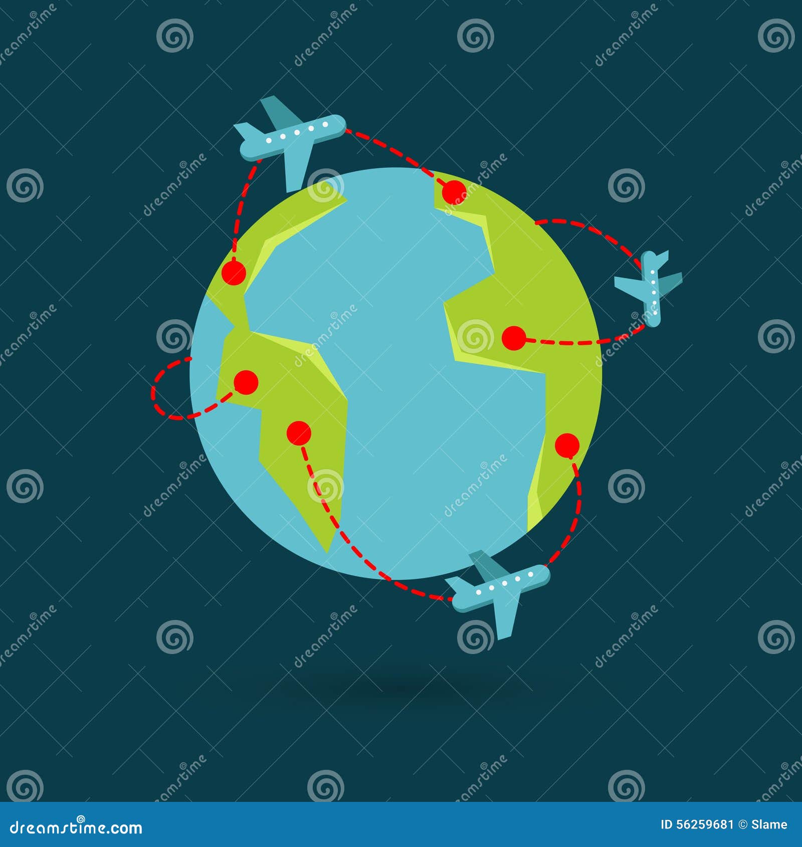 Vector Earth Travel Illustration Stock Vector - Illustration of globe ...