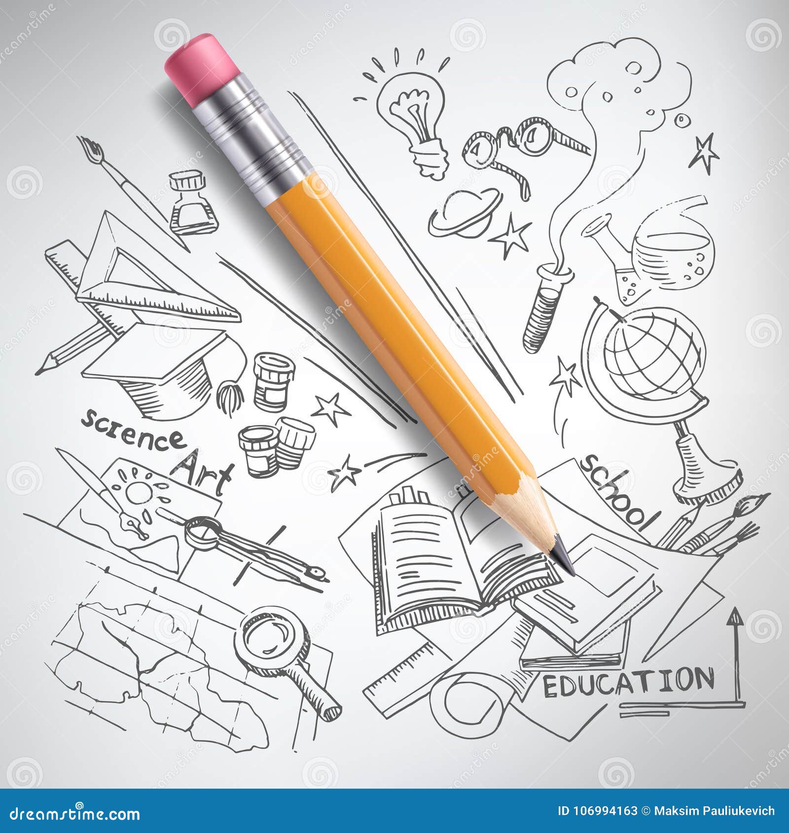 Concept Of Education School Background With Hand Drawn School Supplies And  Comic Speech Bubble Stock Illustration - Download Image Now - iStock