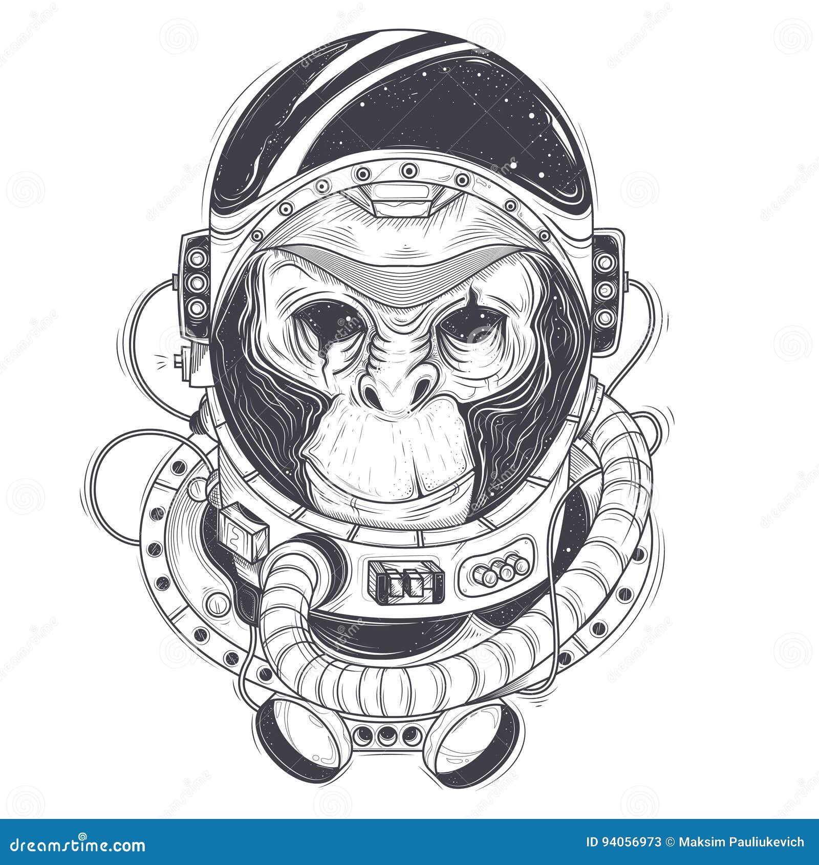 Mono astronauta imágenes de stock de arte vectorial