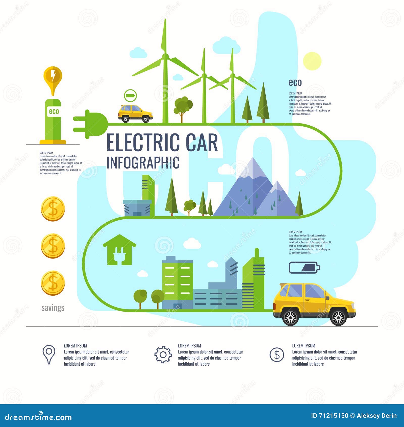 Electric Car Infographic Vector Illustration | CartoonDealer.com #68189074