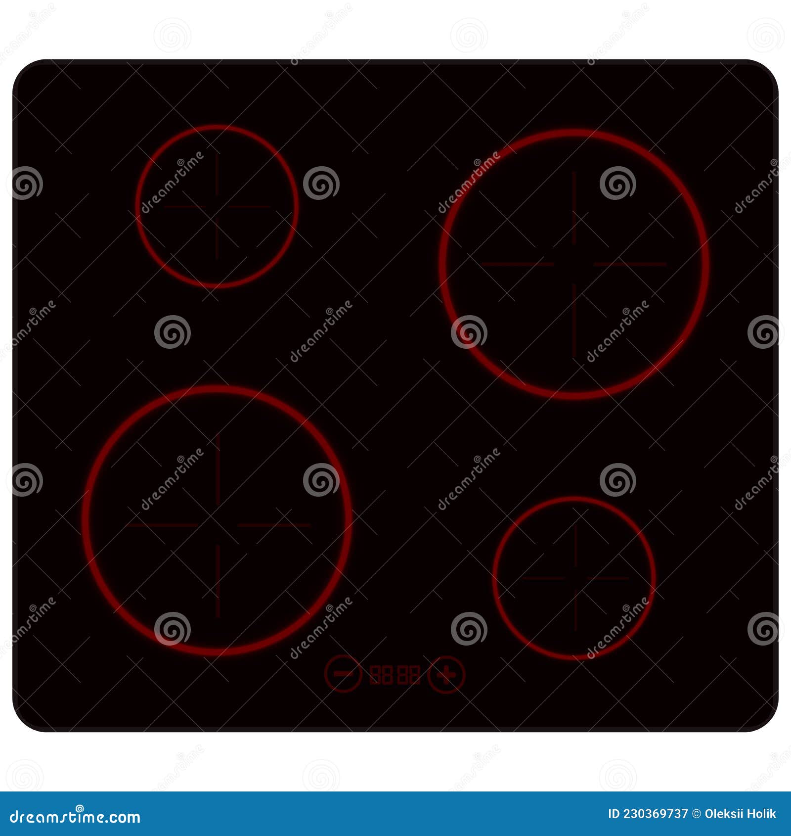 Vector Electric Cooker, Induction Stove or Hob Stock Vector
