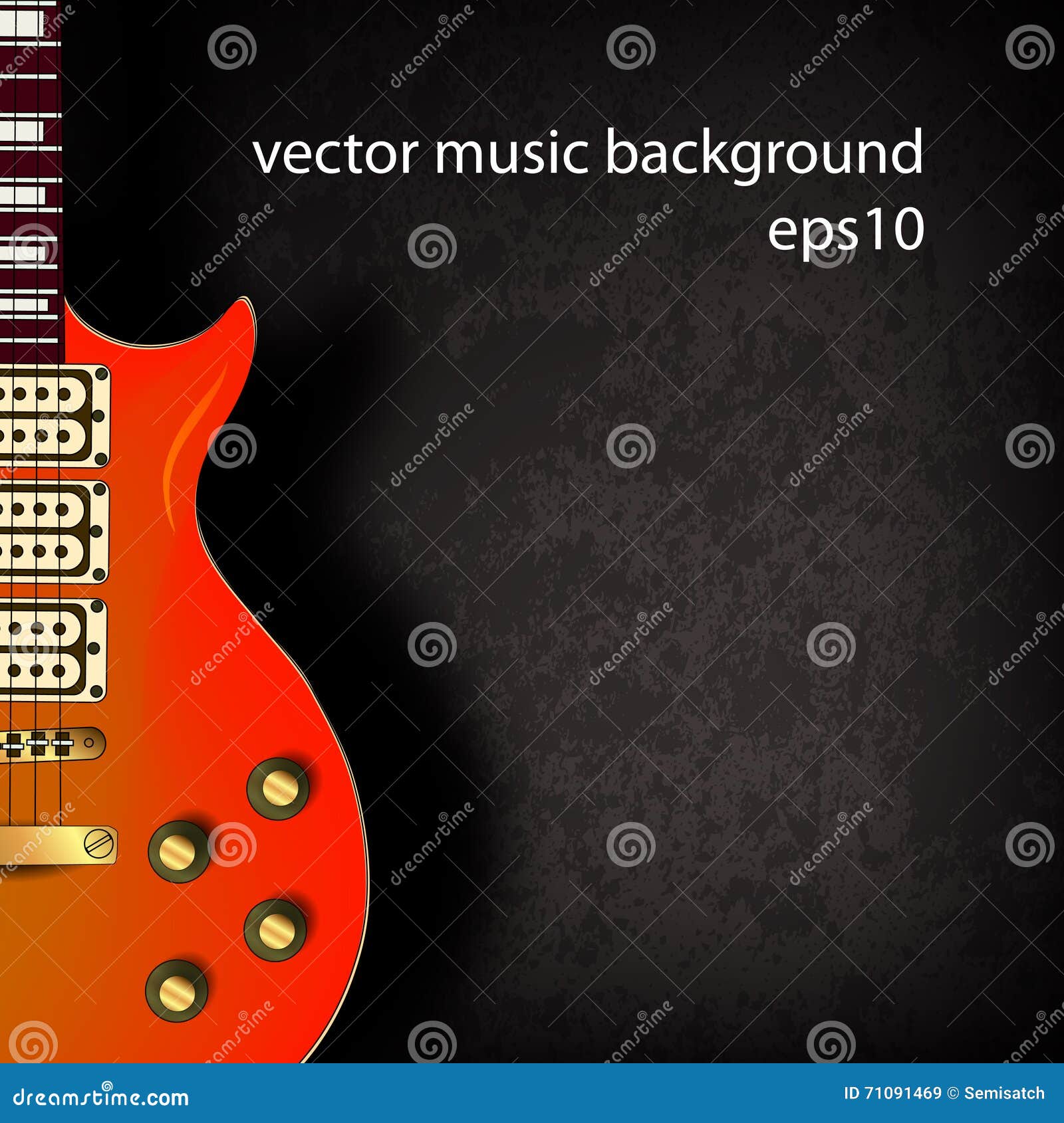 Vector Electric Guitar Background Stock Illustration Illustration of