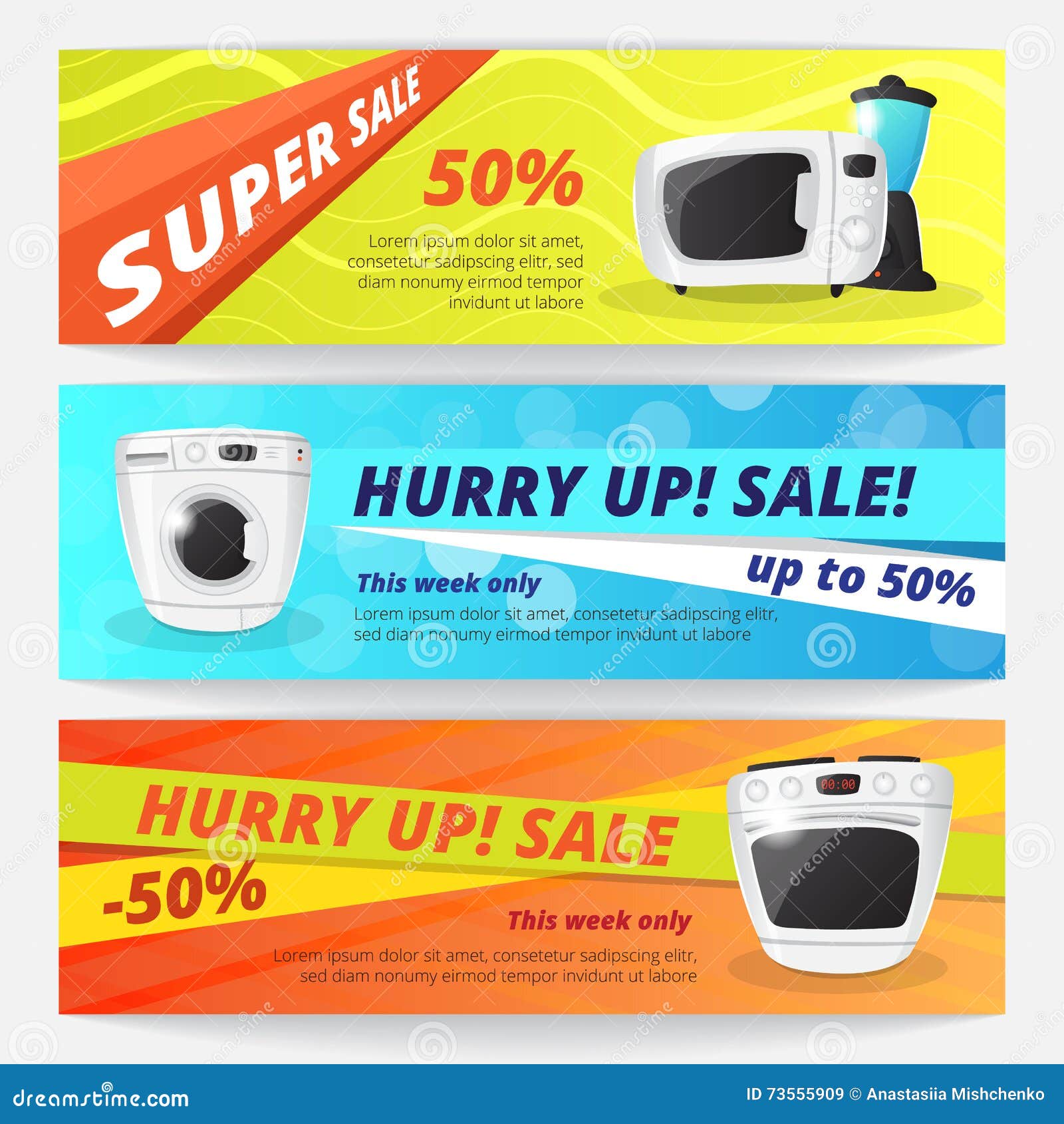 Vector Electronics Discount Voucher Templates. Stock Vector