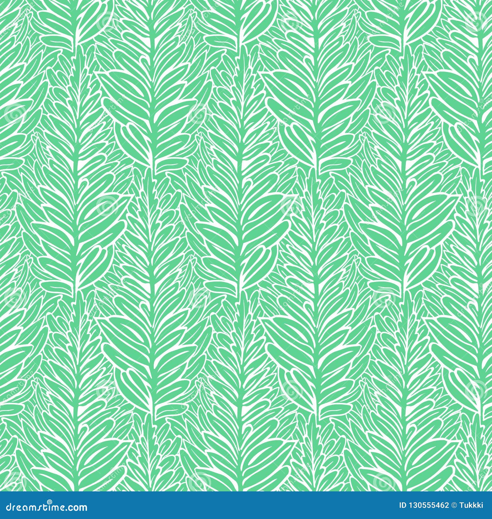 Vector Elegant Seamless Pattern with Striped Leaves Stock Vector