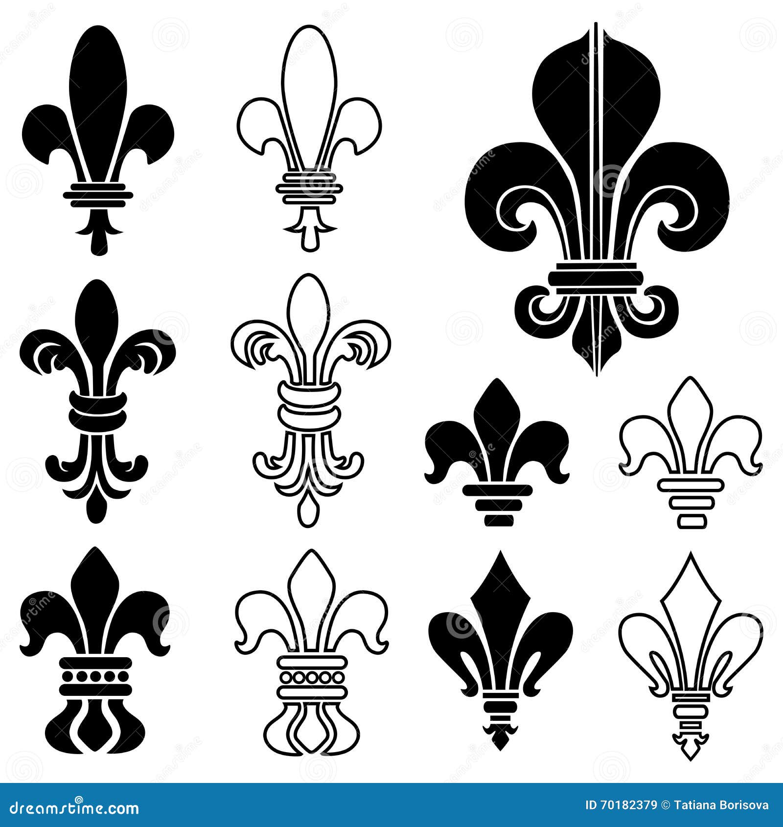 Vector Elements Heraldic Royal Lily. Stock Vector - Illustration of ...