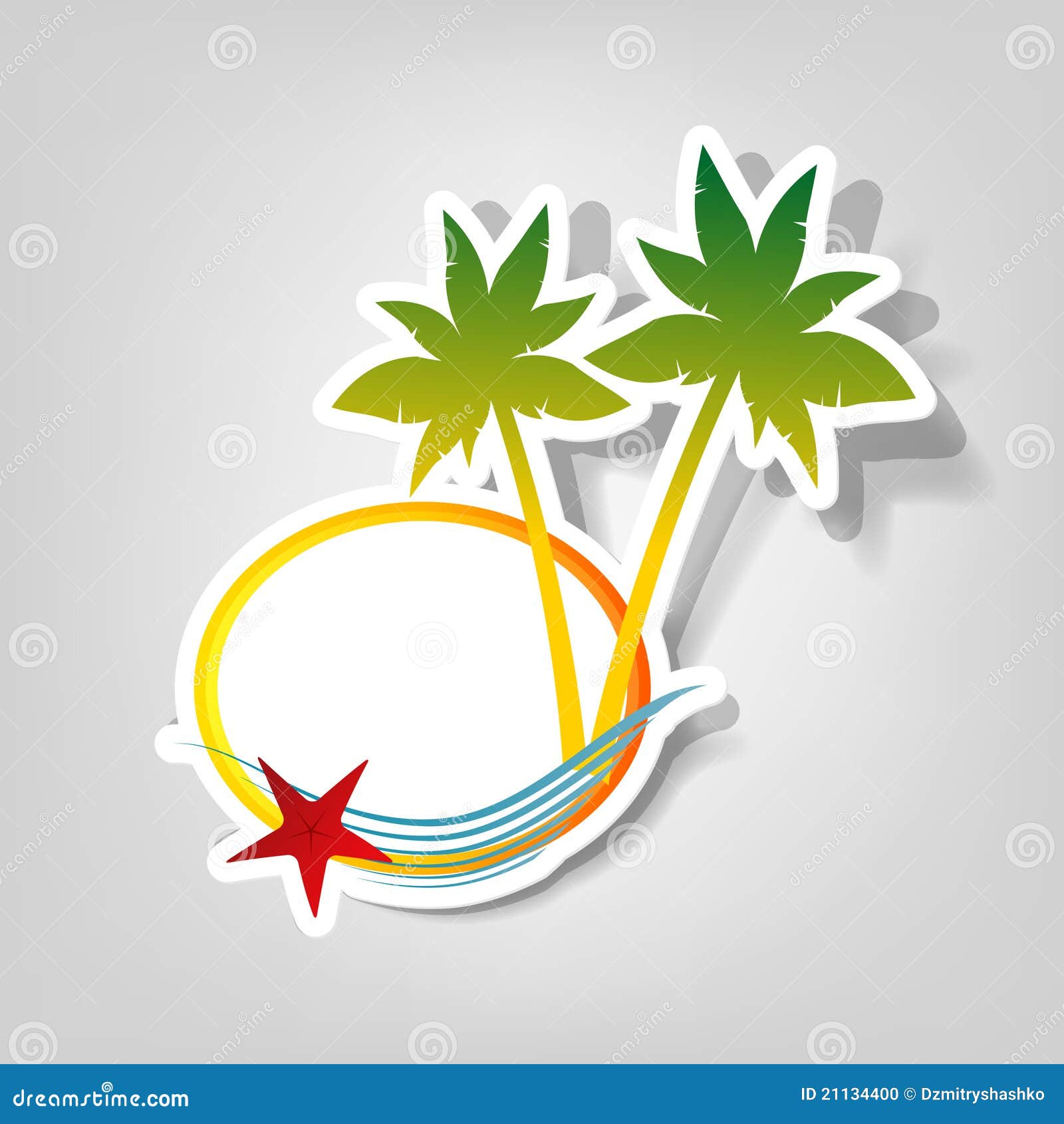 Vector Embleem Op Een Strandthema Vector Illustratie - Illustratie