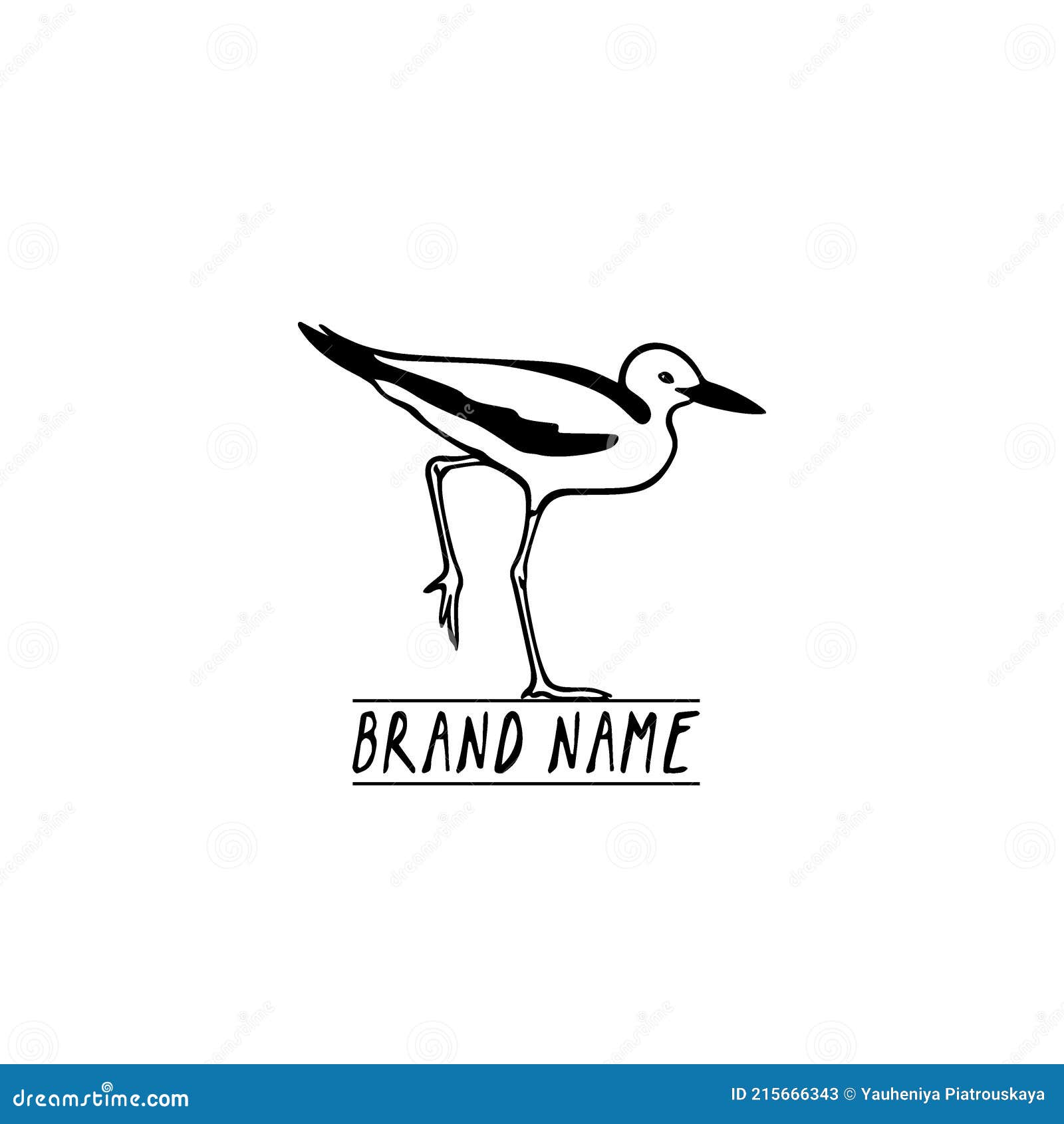 hand drawn crab-plover emblem