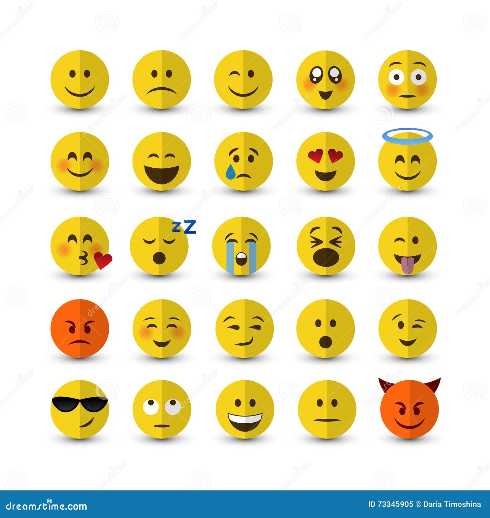 Vector emoji set stock vector. Illustration of black - 73345905