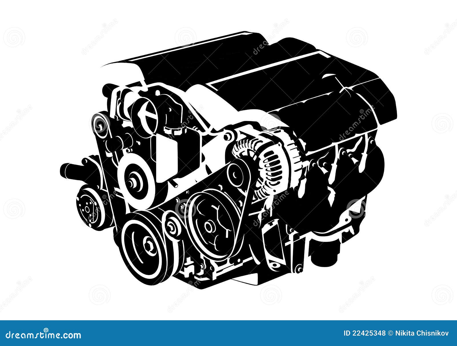 Car Engine 2d Vector Animation Stock Vector (Royalty Free