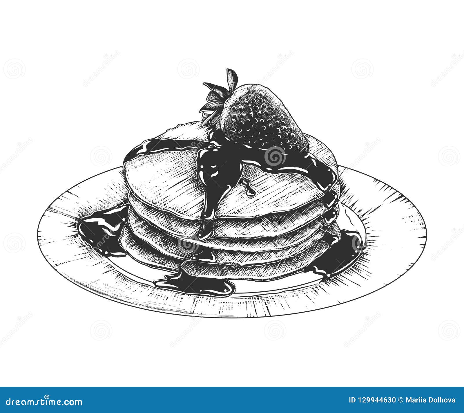 Pancake Drawing  How To Draw A Pancake Step By Step