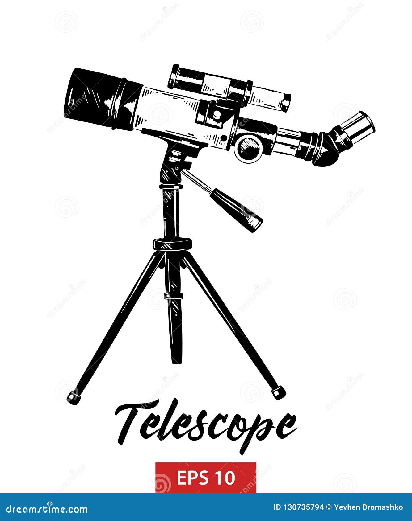 Astronomer Equipment Telescope Monochrome Vector Standing Stock Vector  Royalty Free 1483289486  Shutterstock