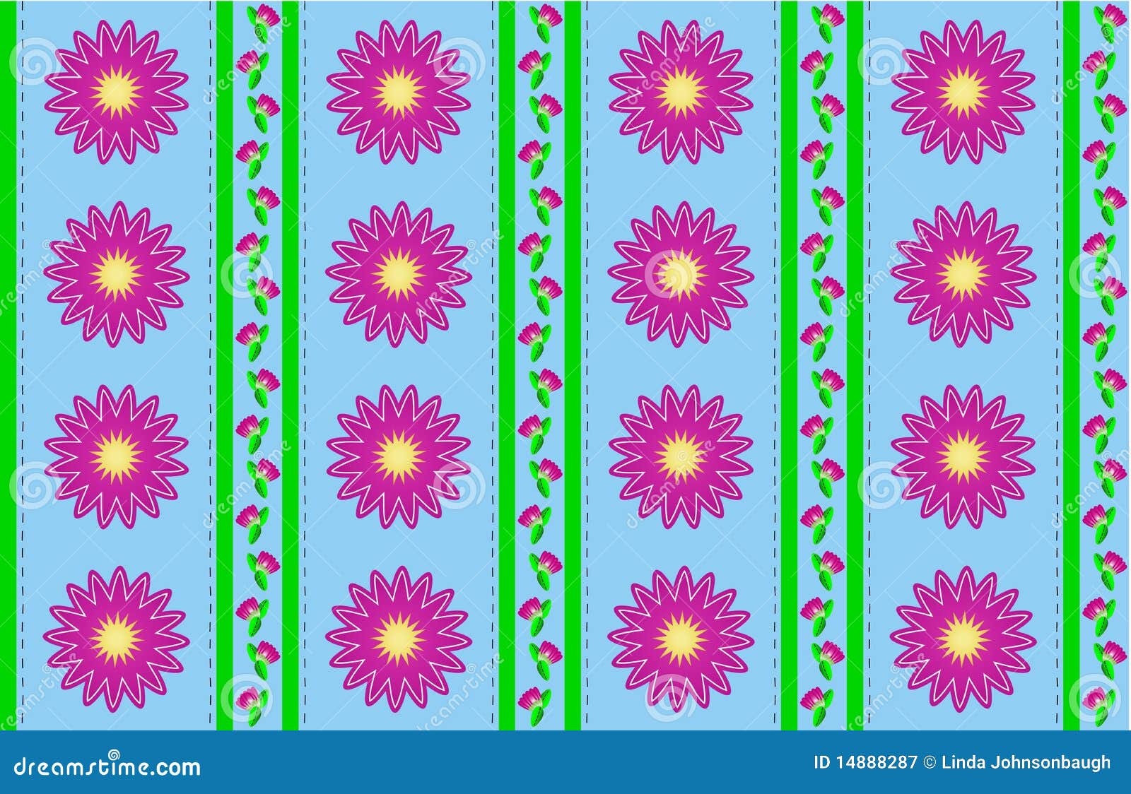 Vector Eps 10 Blue Wallpaper with Pink Flowers Stock Vector Illustration of continuous, scrap