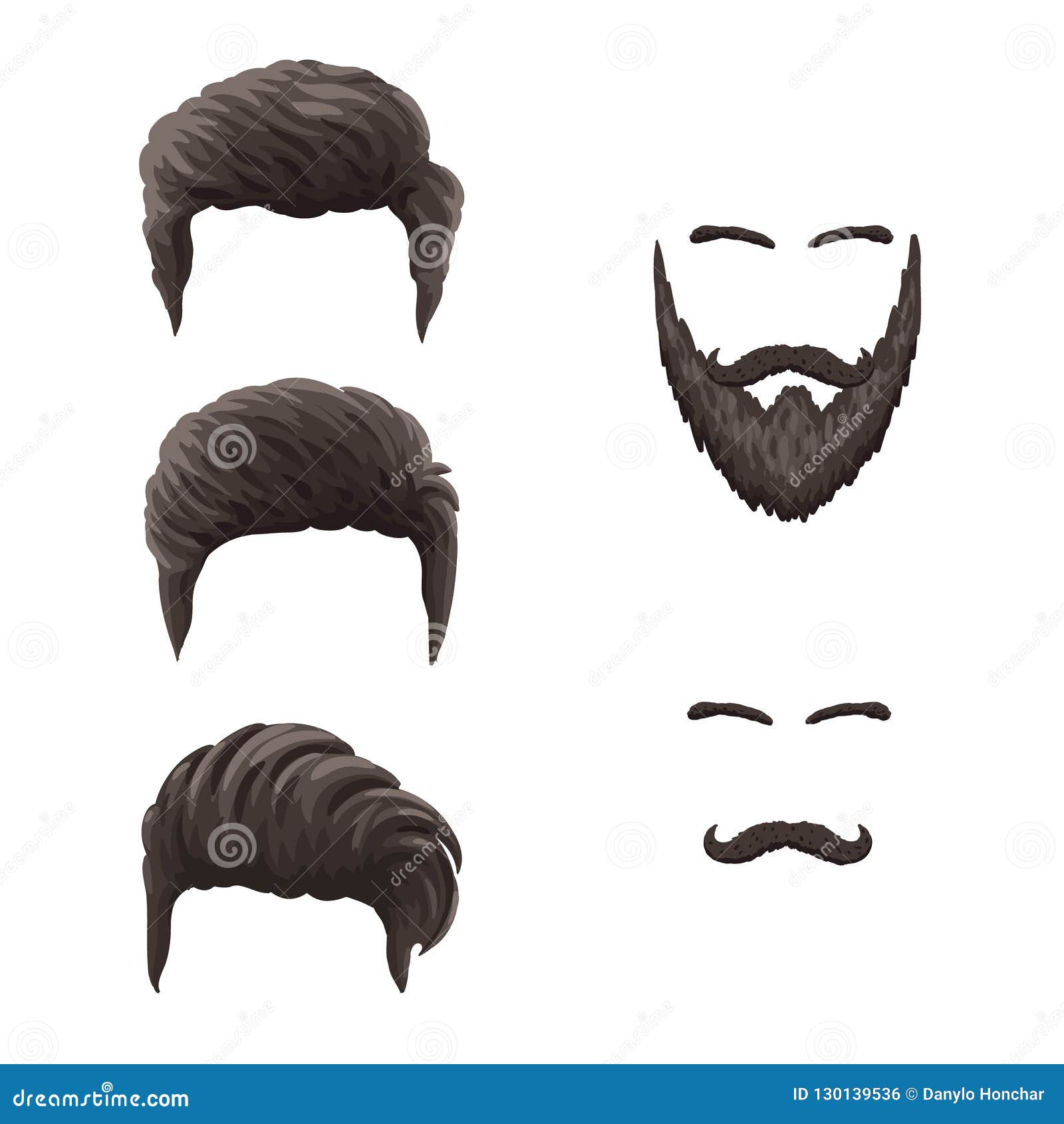 Man Cartoon Hairstyles Vector Collection  Hair vector Cartoon hair Beard  cartoon