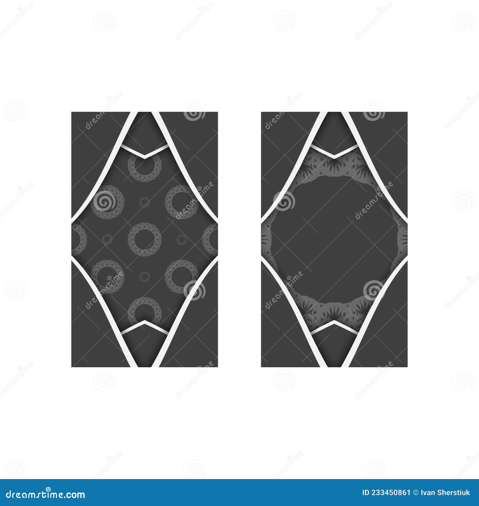 Black Banner with Vintage White Pattern for Logo or Text Design Stock