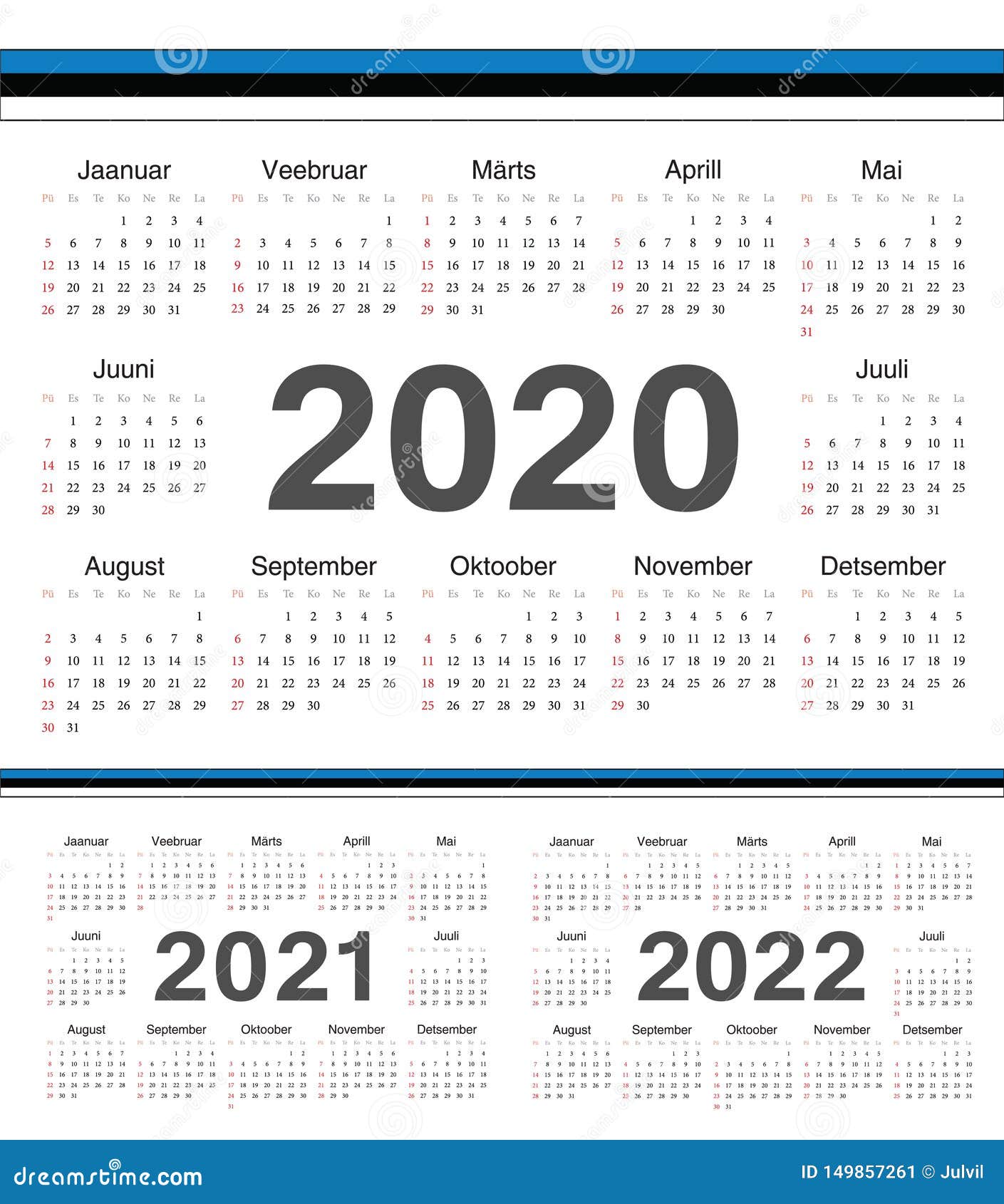 Vector Estonian Circle Calendars 2020 2021 2022 Stock Vector Illustration Of 2020 Color 149857261 2021 calendar with week numbers kuwait