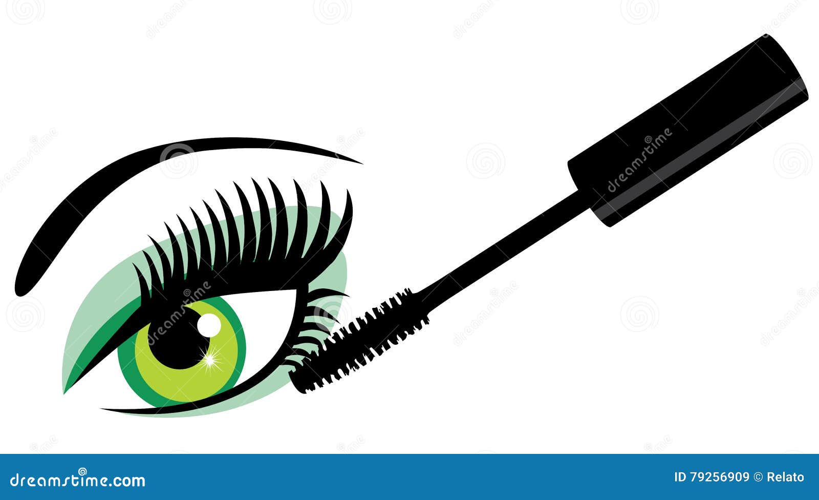 Vector eye with mascara stock vector. Illustration of innocent 79256909