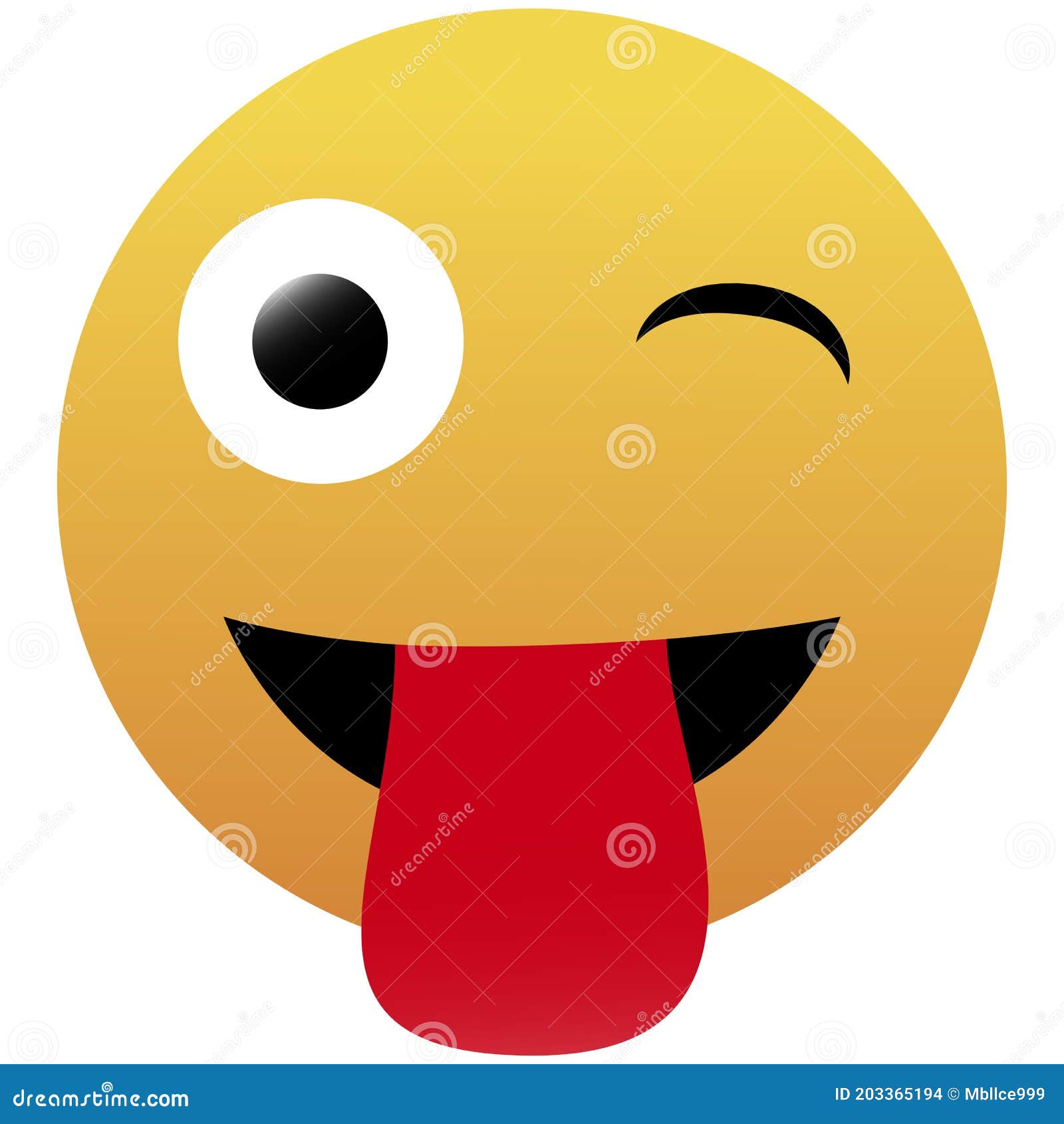 Clipart Cartoon of a Crazy Face Emoji Emoticon Tongue Out 