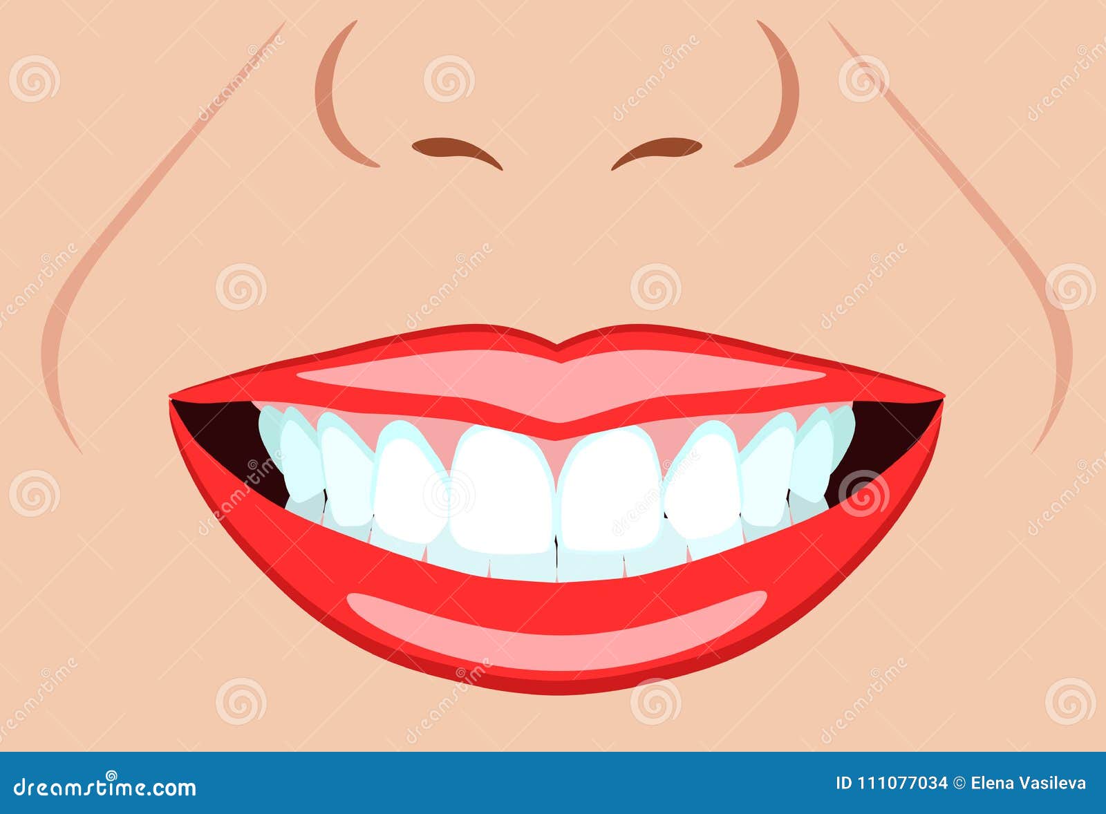  face of girl and smile with ideal teeth for dental, stomatological s