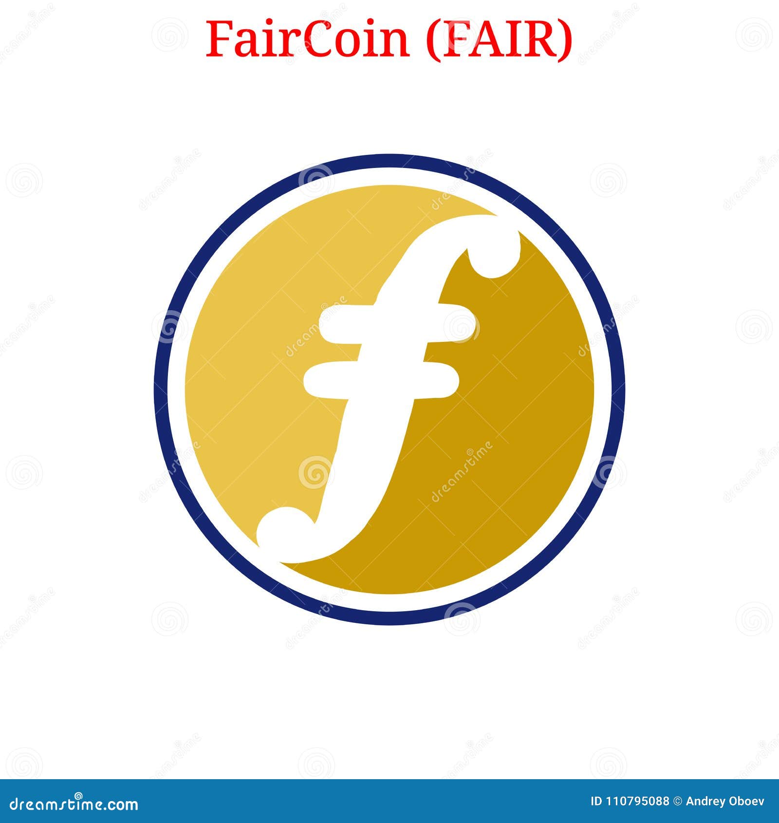 Vector FairCoin FAIR logo stock vector. Illustration of bitcoin - 110795088