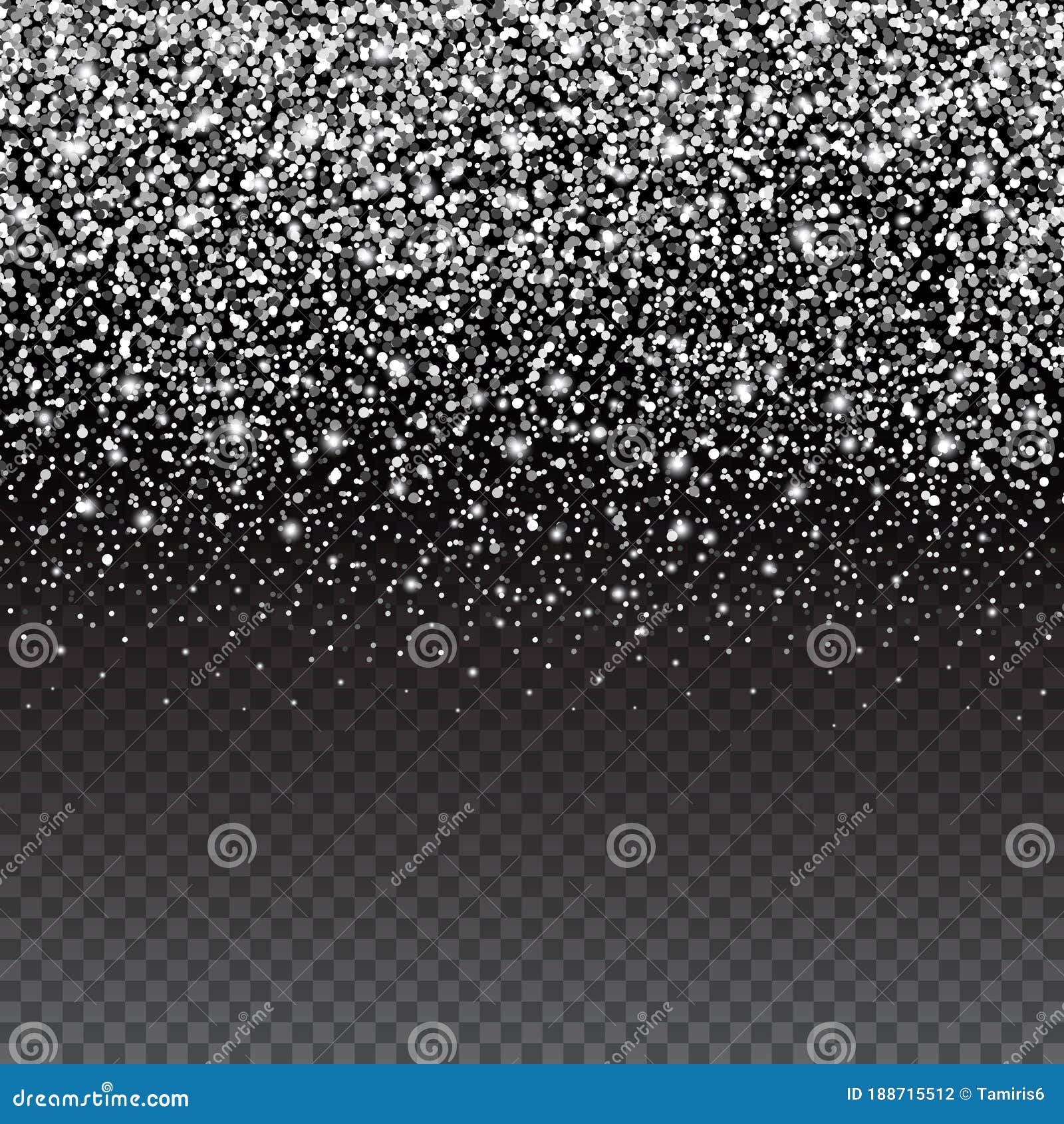 Silver glitter sparkle on a transparent Royalty Free Vector