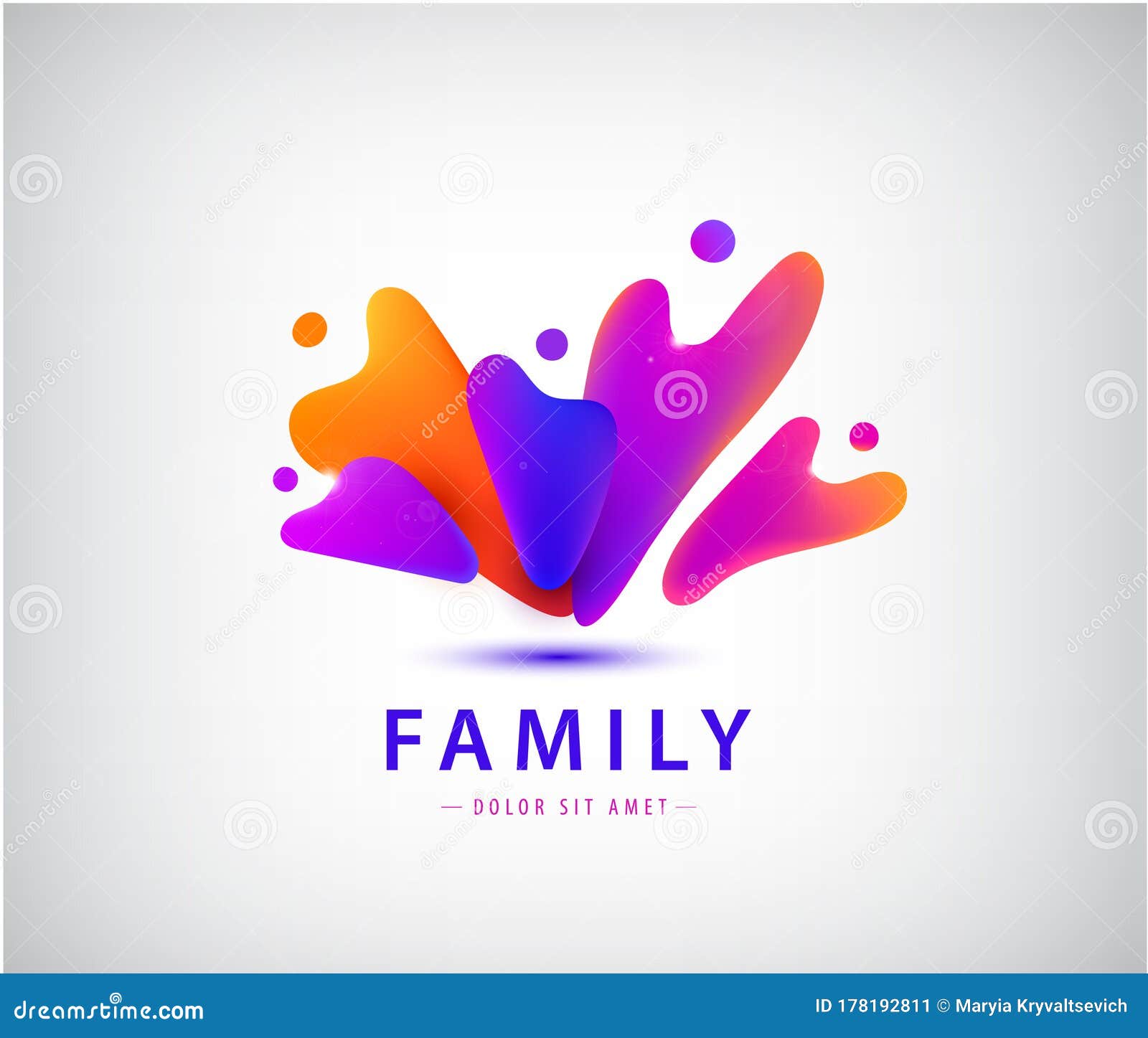 Vector Family with Kids, People Group Logo. Corporate Vector Logo ...