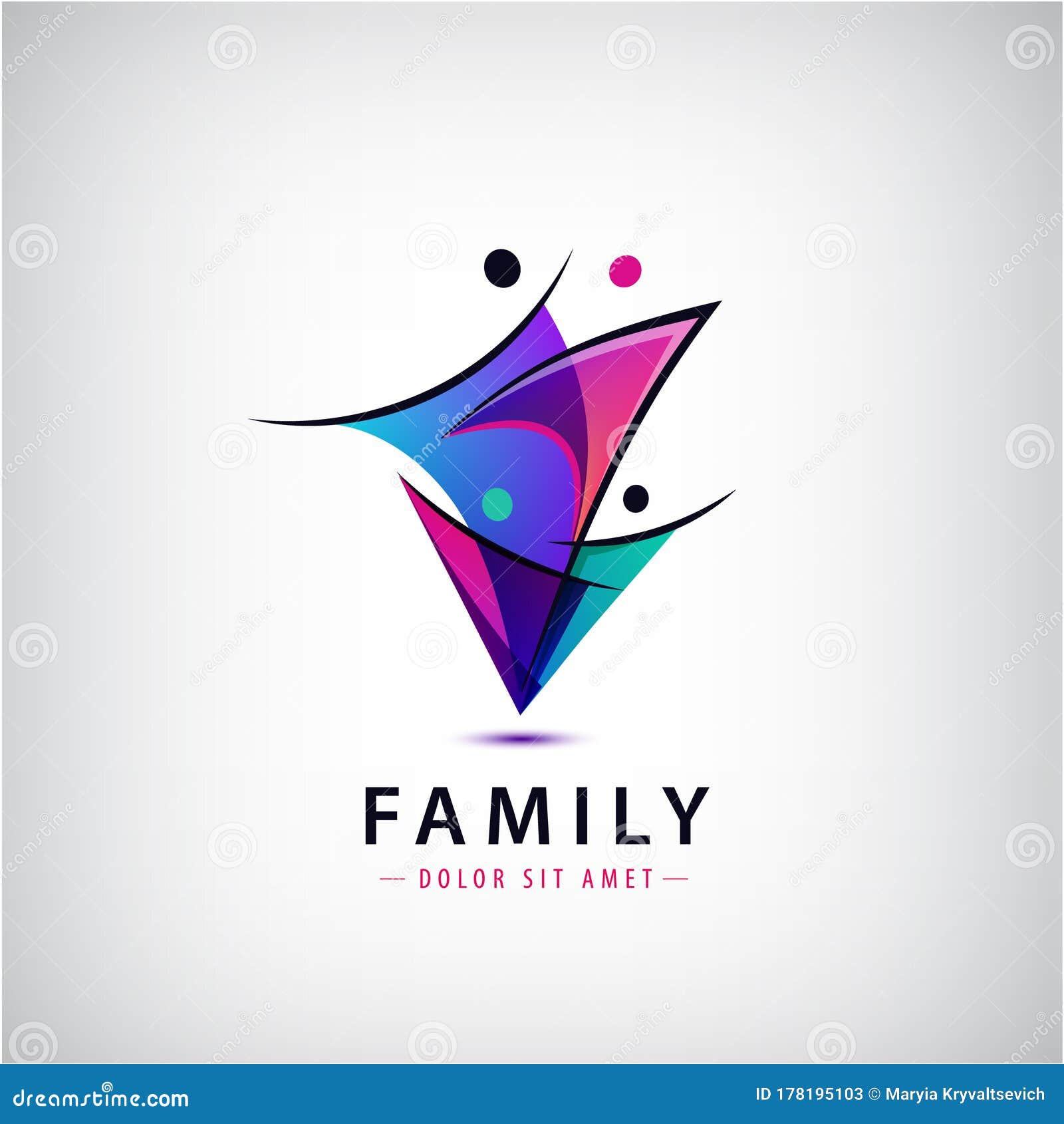 Vector Family with Kids, People Group Logo. Corporate Vector Logo ...