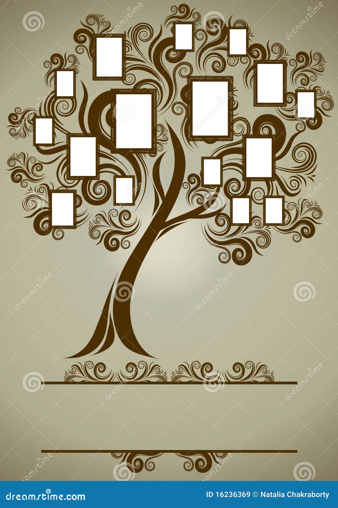 Vector Family Tree Design with Frames Stock Vector - Illustration ...