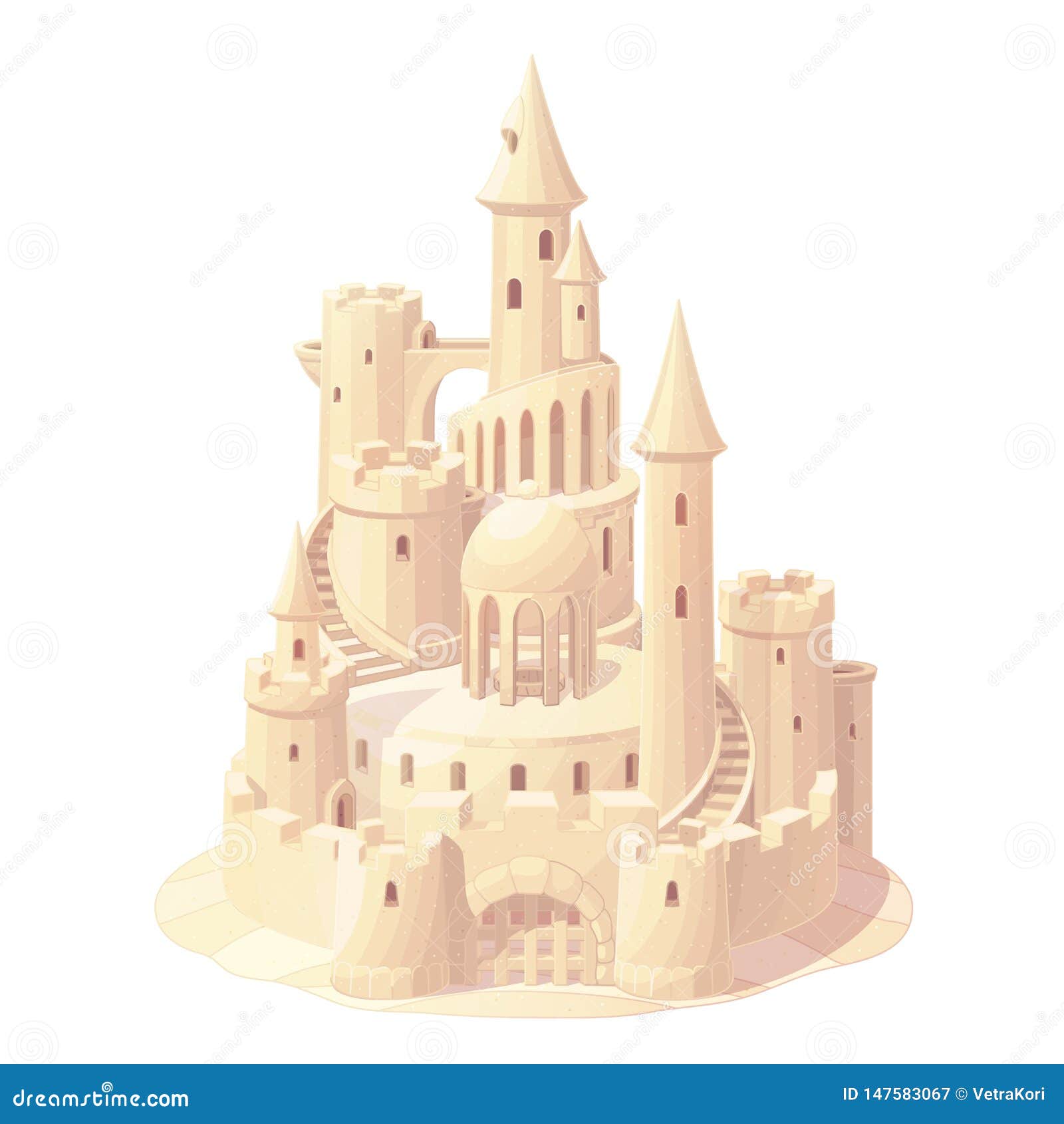 Premium Vector | Sand castle, black and white graphics in the style of a  sketch on the theme of summer