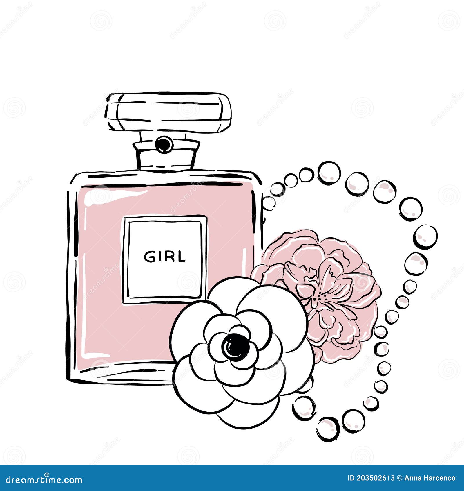 Vector Fashion Perfume Bottle Illustration. Hand Drawn Botanical Sketch  Stock Vector - Illustration of beauty, background: 203502598