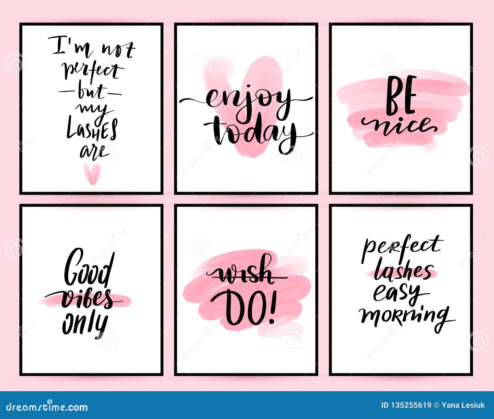 Vector Fashion Posters with Positive Quotes. Home Decor Photo ...