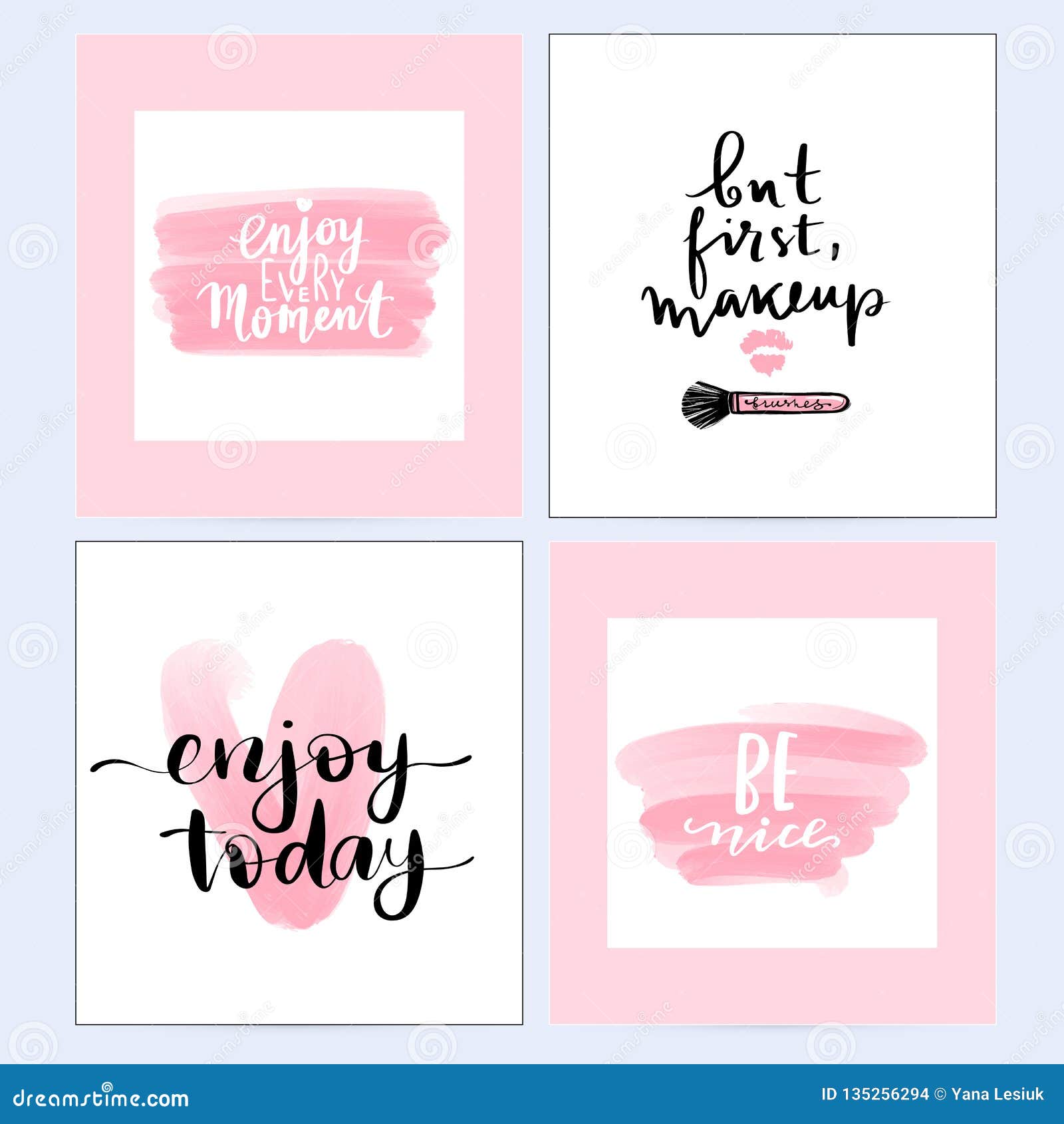 Vector Fashion Posters with Positive Quotes. Home Decor Photo ...