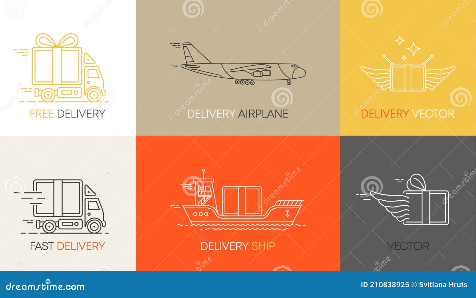 Flat Trucks Set Isolated Realistic Vehicles On White Background