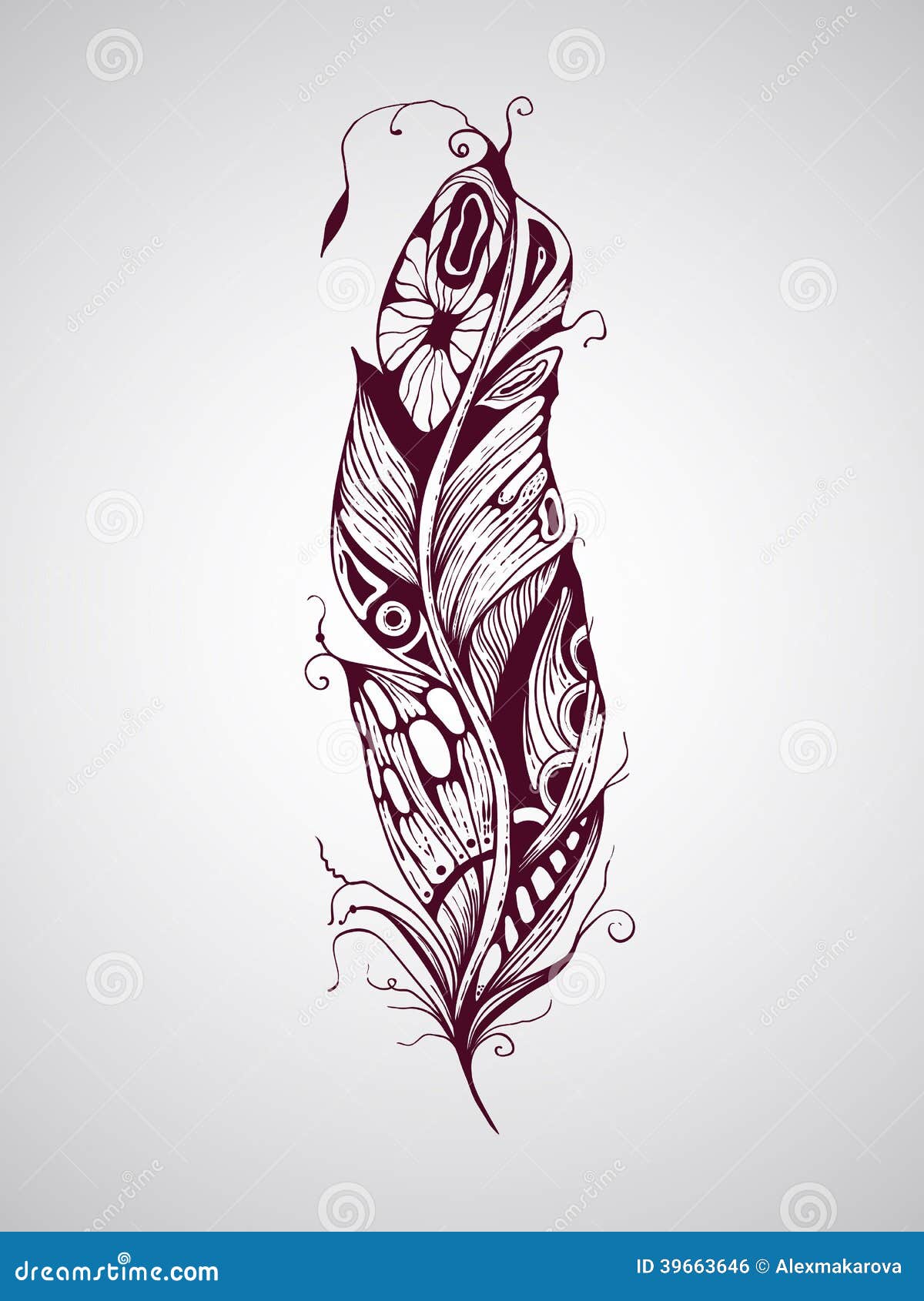 Vector Feather stock vector. Illustration of head, funky - 39663646