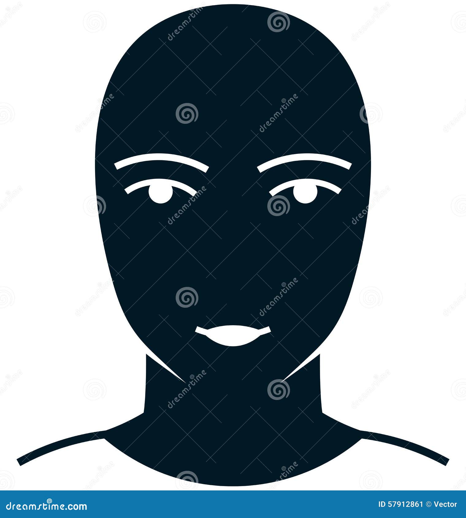 Vector Female Face Illustration Isolated On White Stock Vector 