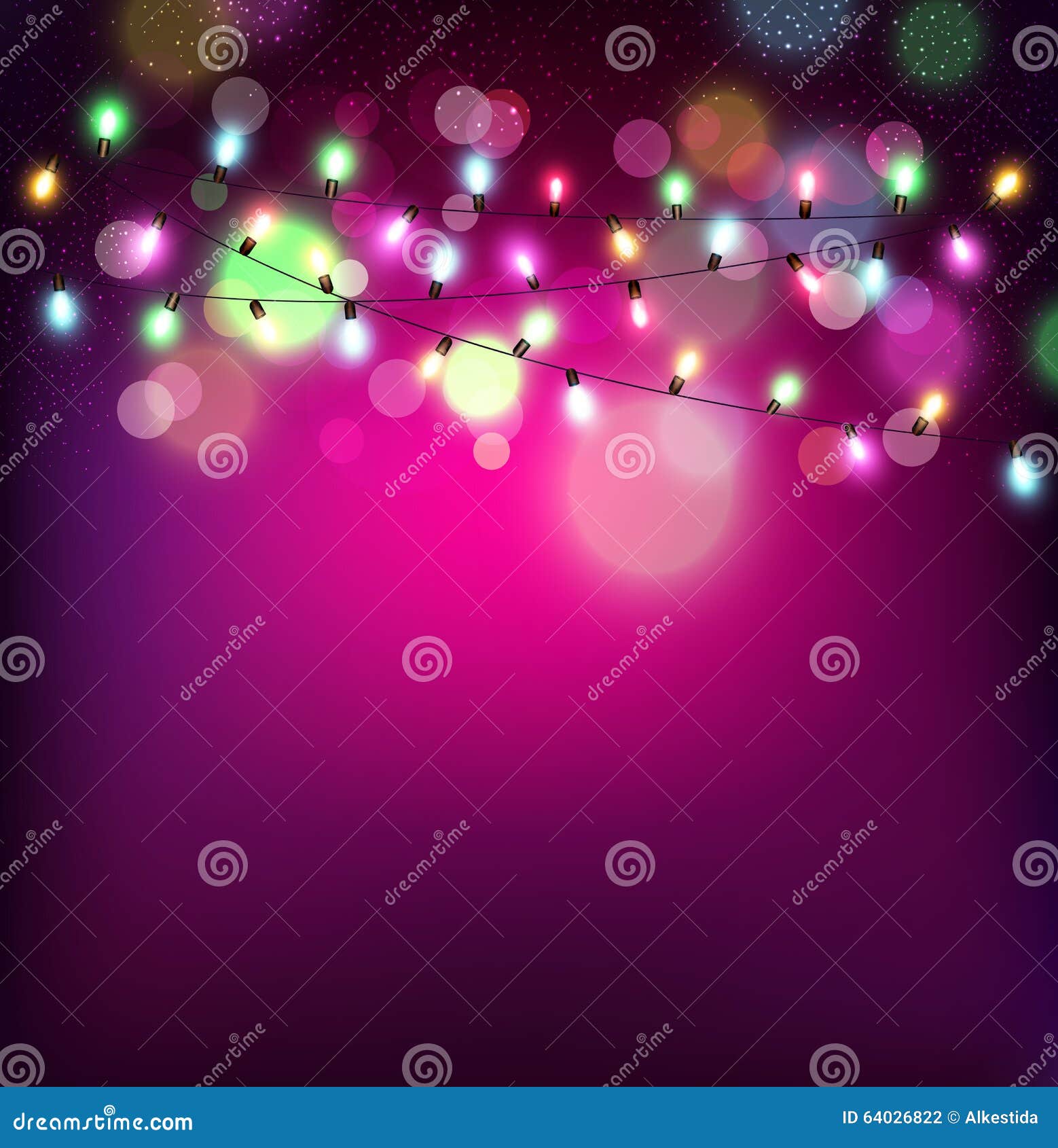  festive background of luminous garlands of light bulbs