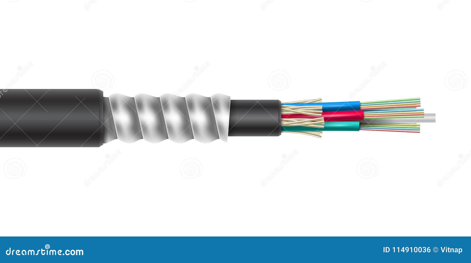 Vector Fiber Optic Jacketed Cable with Interlocking Armor Structure