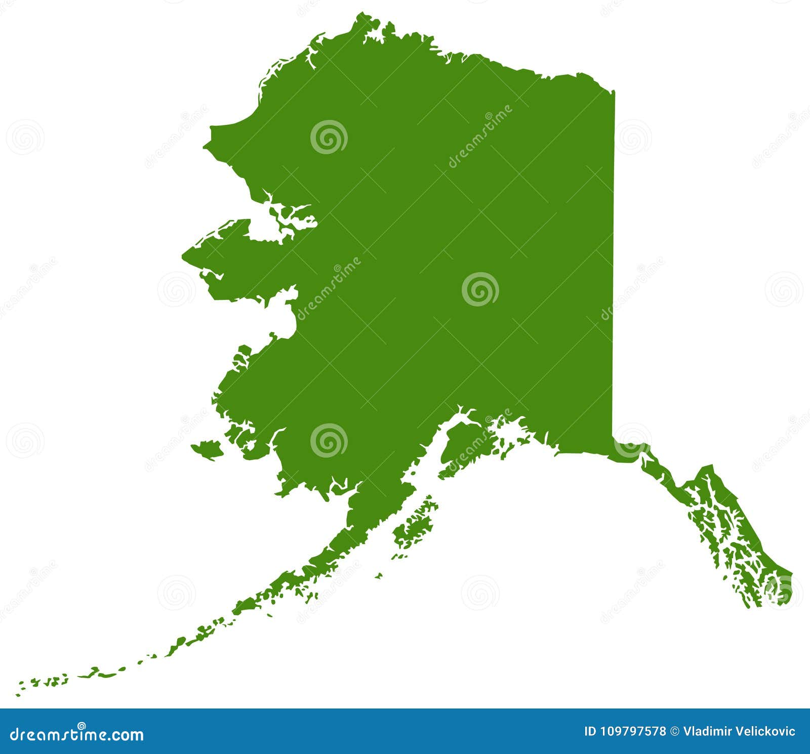 Alaska Map - State of the United States Stock Vector - Illustration of ...