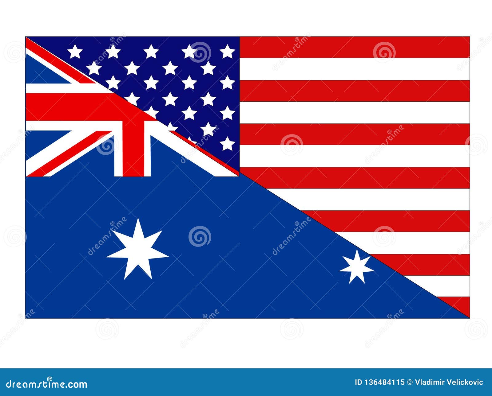 American and Australian Flags Stock Vector Illustration of united