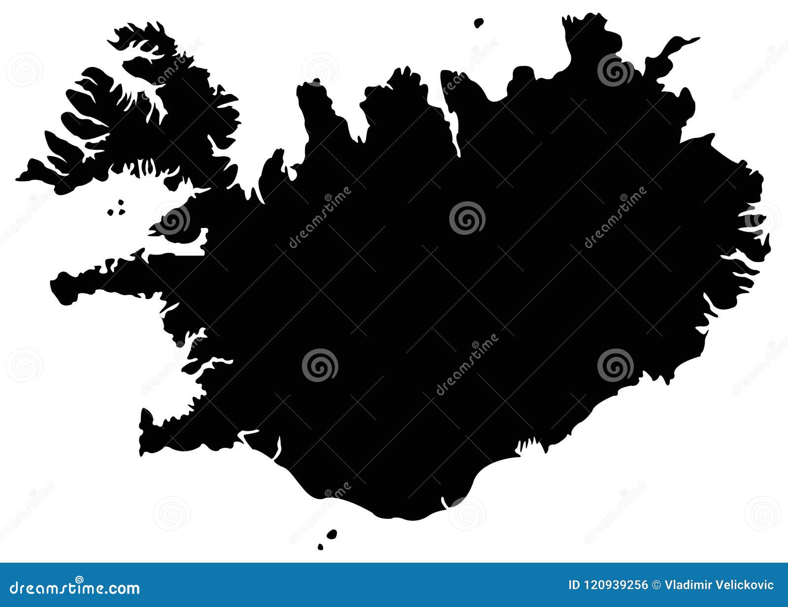 iceland map - nordic island country in europe