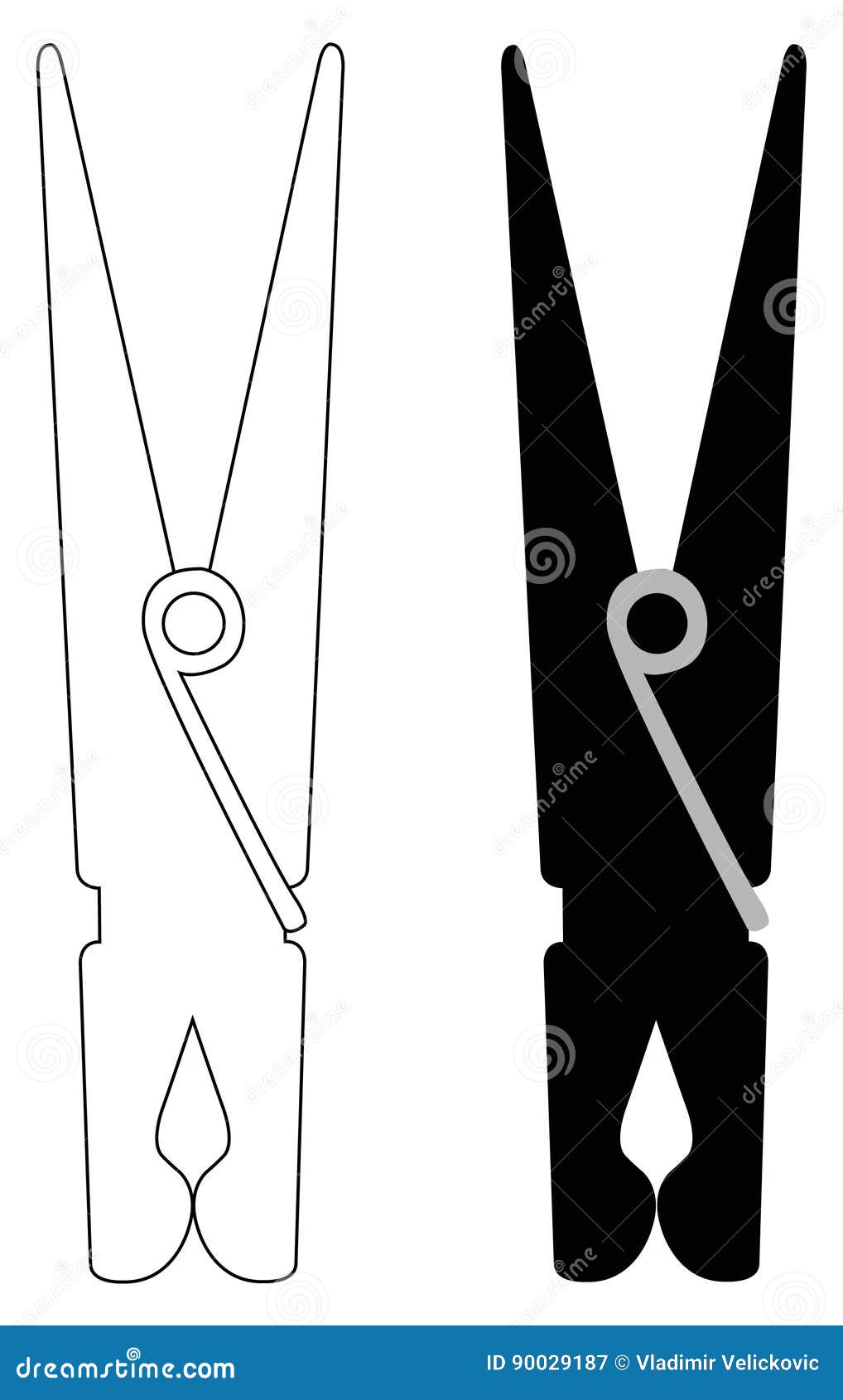 Clothes pin realistic wooden peg for housework Vector Image