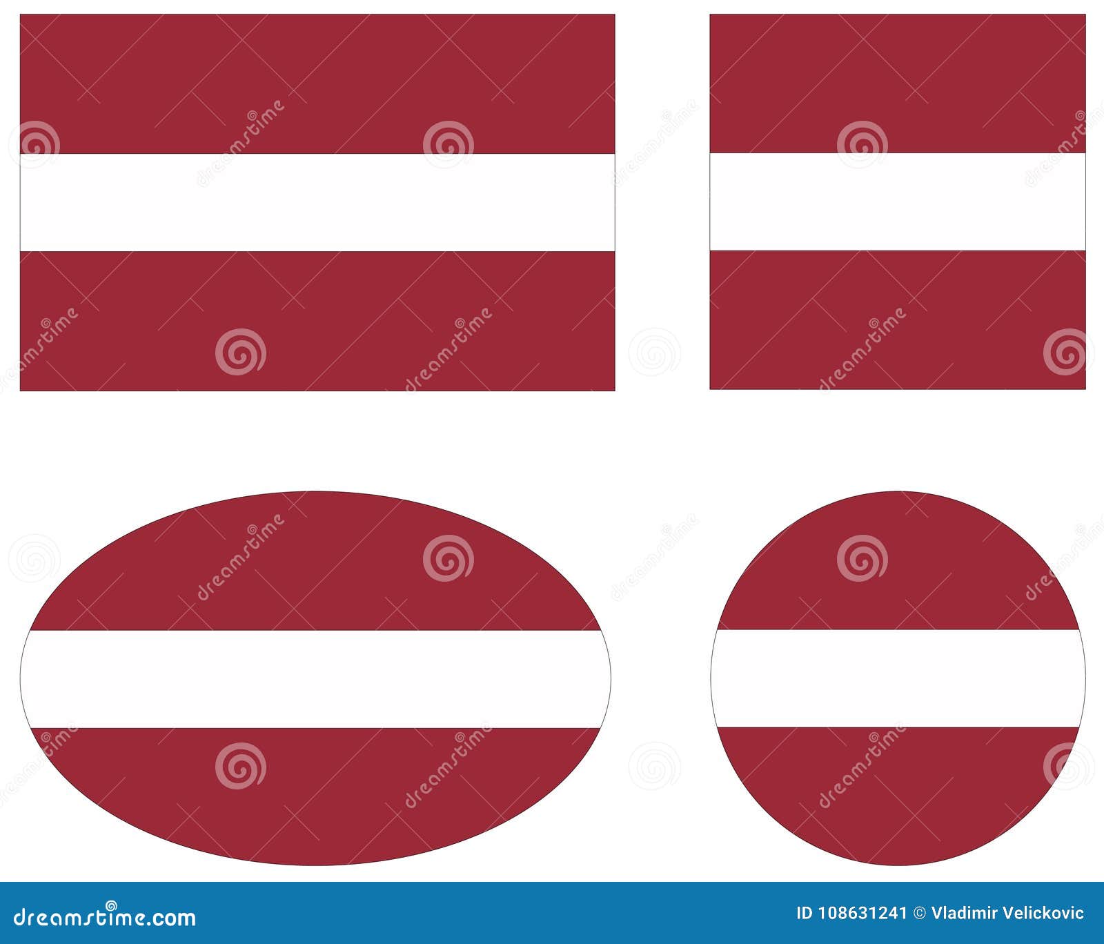 Vector Country Flag of Latvia - Circle