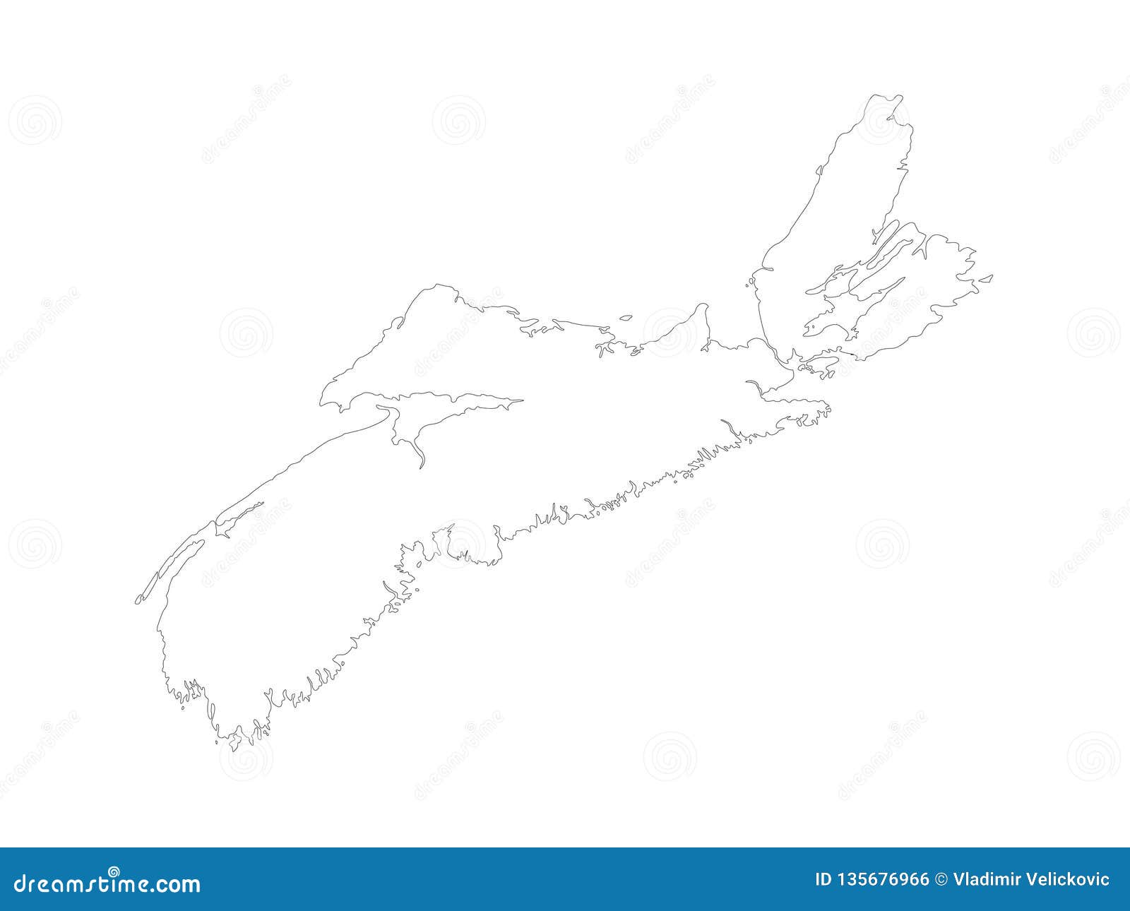 Nova Scotia Map One Of Canada S Three Maritime Provinces Stock Vector Illustration Of Maritime White 135676966