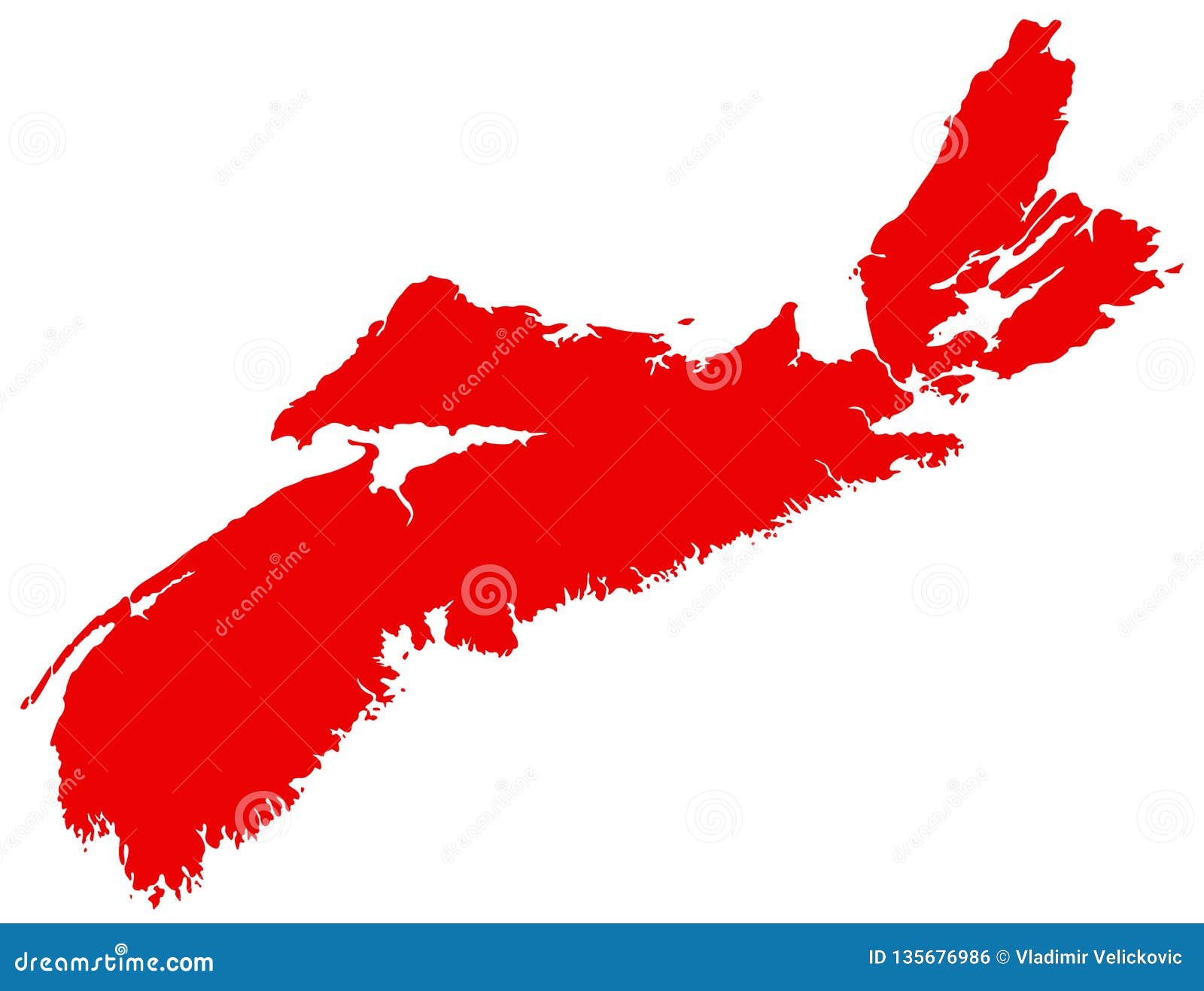 Nova Scotia Map - One of Canada`s Three Maritime Provinces Stock Vector