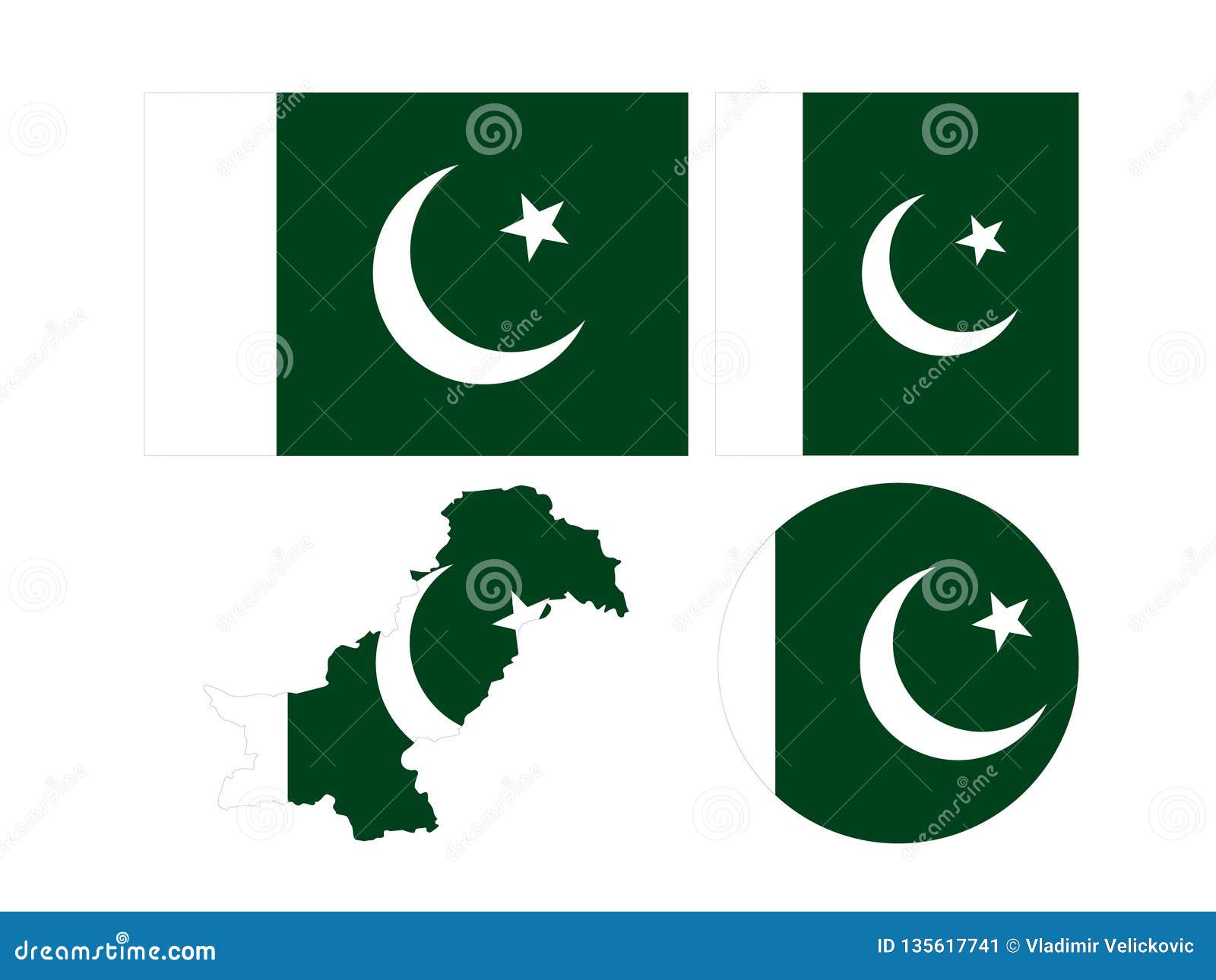 Pakistan Flag and Map - Islamic Republic of Pakistan Stock Vector ...