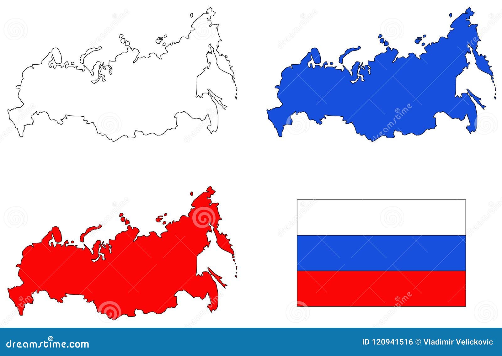 World map with russia flag Royalty Free Vector Image