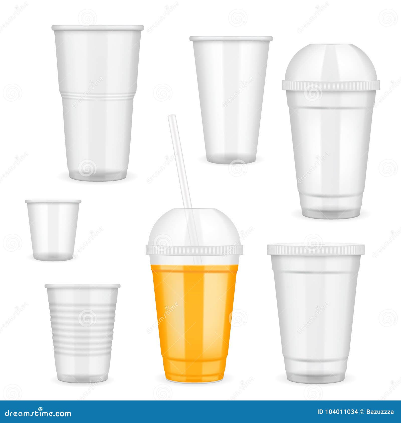 Download Vector Realistic Transparent Disposable Plastic Cup Set Stock Vector Illustration Of Caffeine Design 104011034