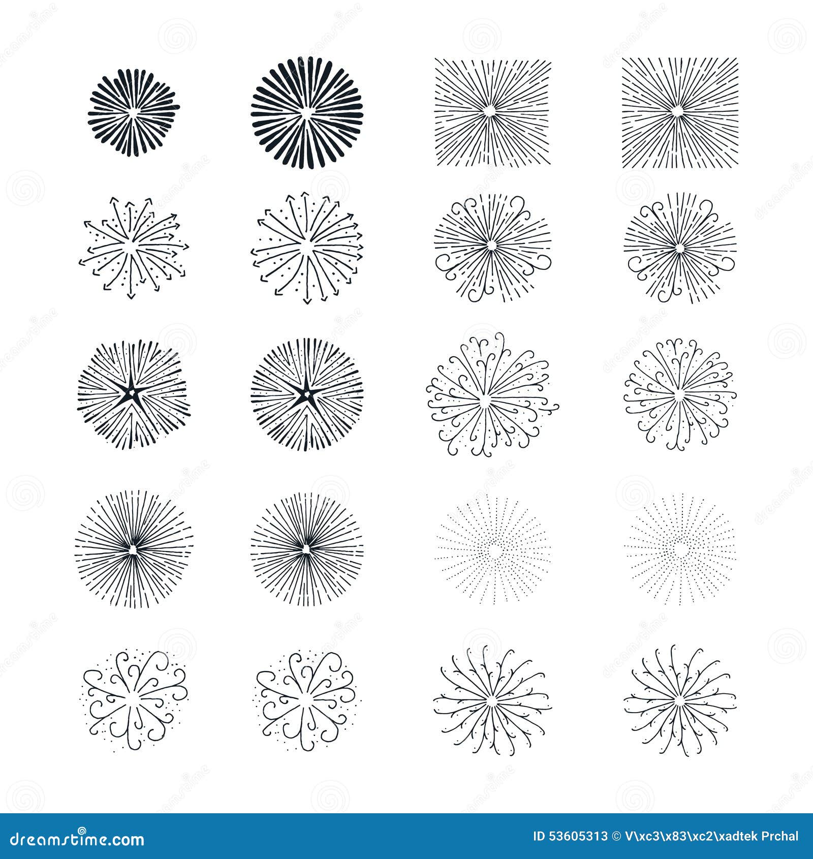 Vector fireworks elements stock vector. Illustration of fireworks ...