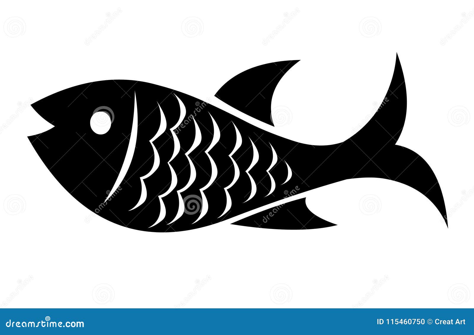 Fish Silhouette.Vector Fish Icon. Stock Vector - Illustration of