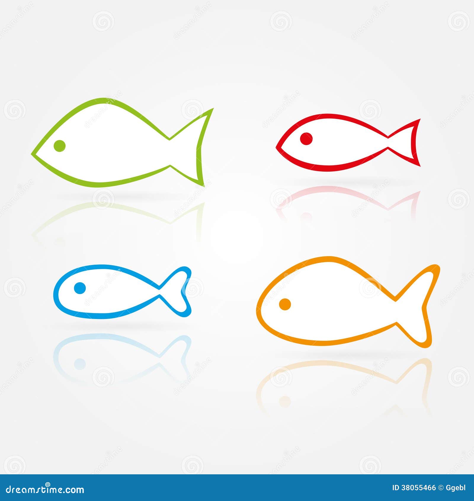 Vector fish silhouettes stock vector. Illustration of shadow - 38055466