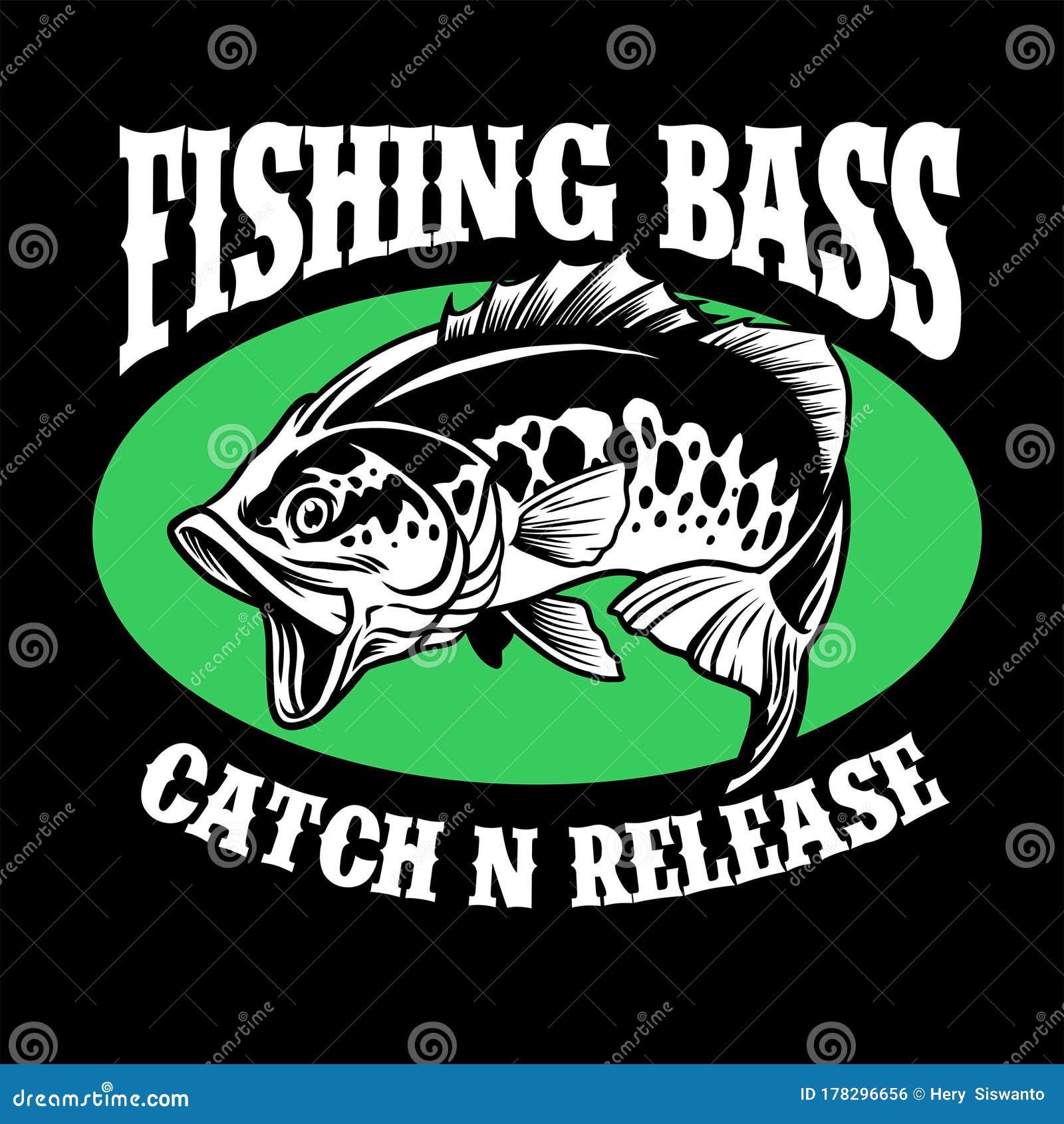Fishing Shirt Design of Largemouth Bass Fish Stock Vector